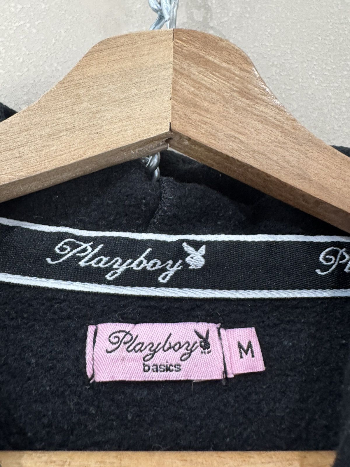 Playboy Playboy black boxy hoodie big spell out logo vintage 90s Size M / US 6-8 / IT 42-44 - 3 Thumbnail