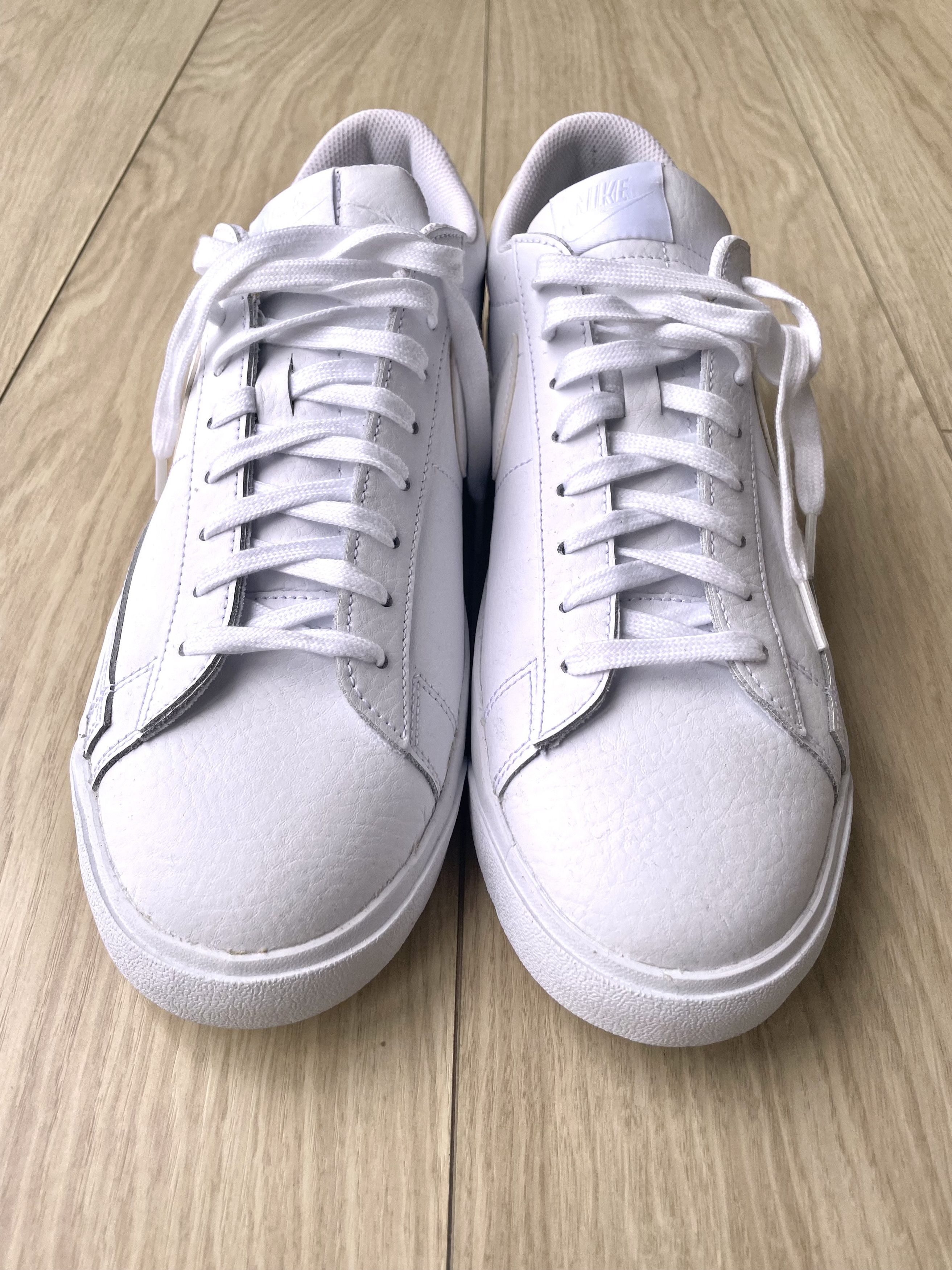 Nike BRAND NEW NIKE BLAZER LOW LE TRIPLE WHITE LEATHER SNEAKERS Size US 12 / EU 45 - 4 Thumbnail