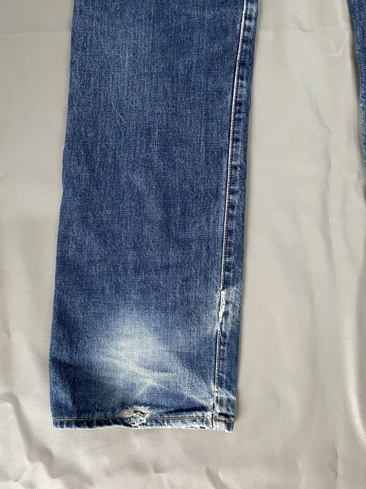 Levi's Vintage Clothing Levi's 702 Big E Selvedge Red Washed Blue Distressed Jeans Size US 30 / EU 46 - 6 Thumbnail