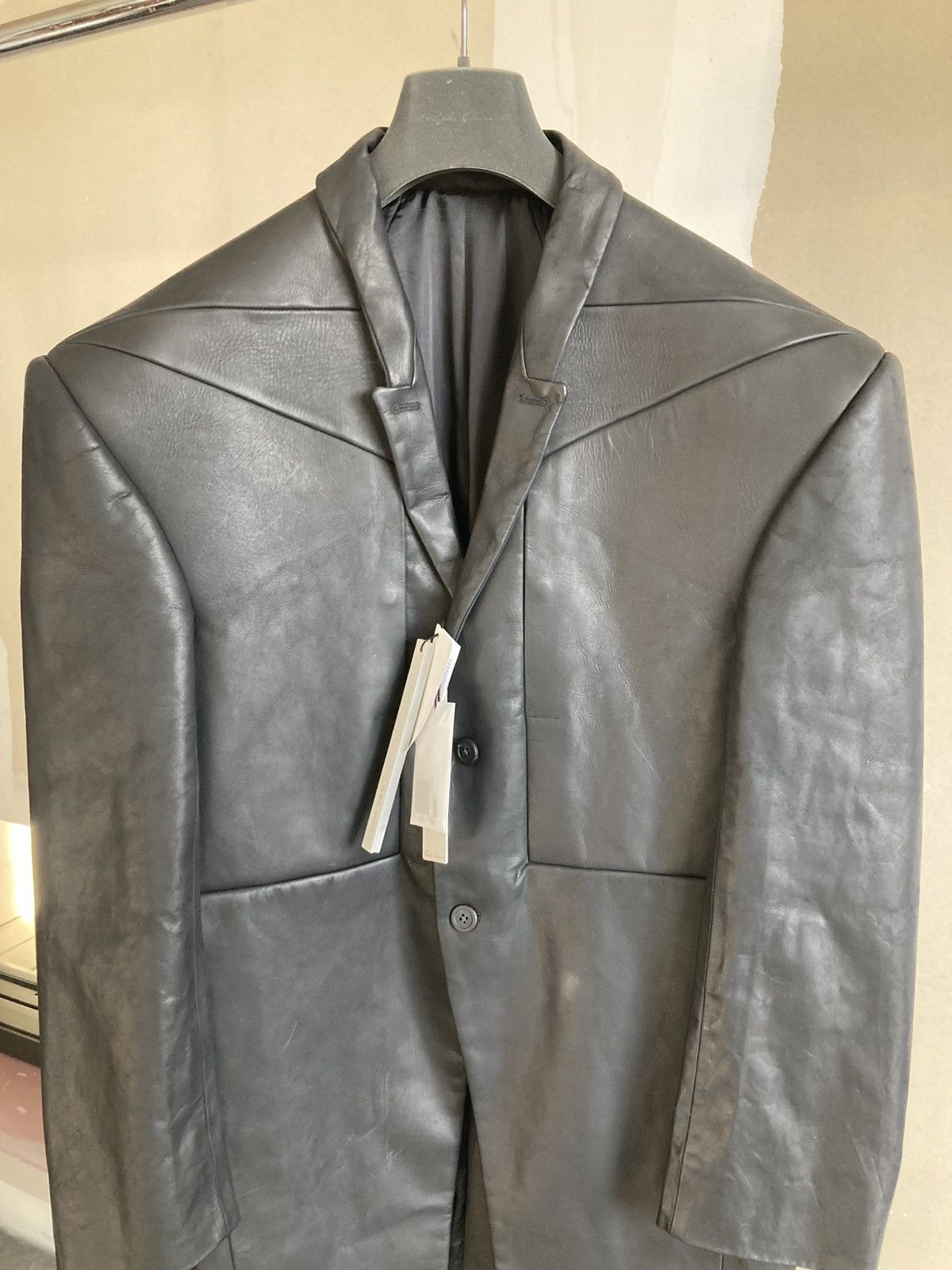 Rick Owens BRAND NEW/ Rick Owens Edfu Leather Coat Size US M / EU 48-50 / 2 - 3 Thumbnail