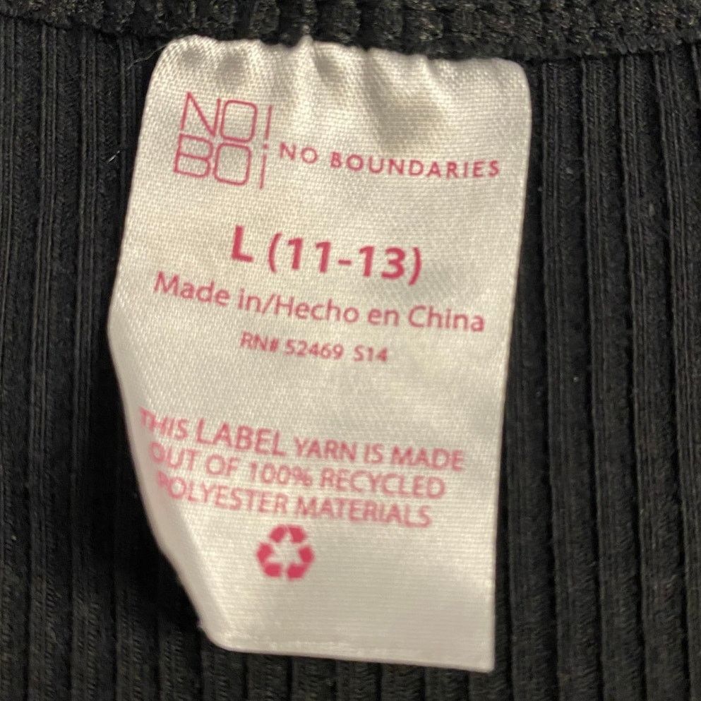 Other Minimalist Ribbed Button Front Black Top No Boundaries L Size L / US 10 / IT 46 - 3 Thumbnail