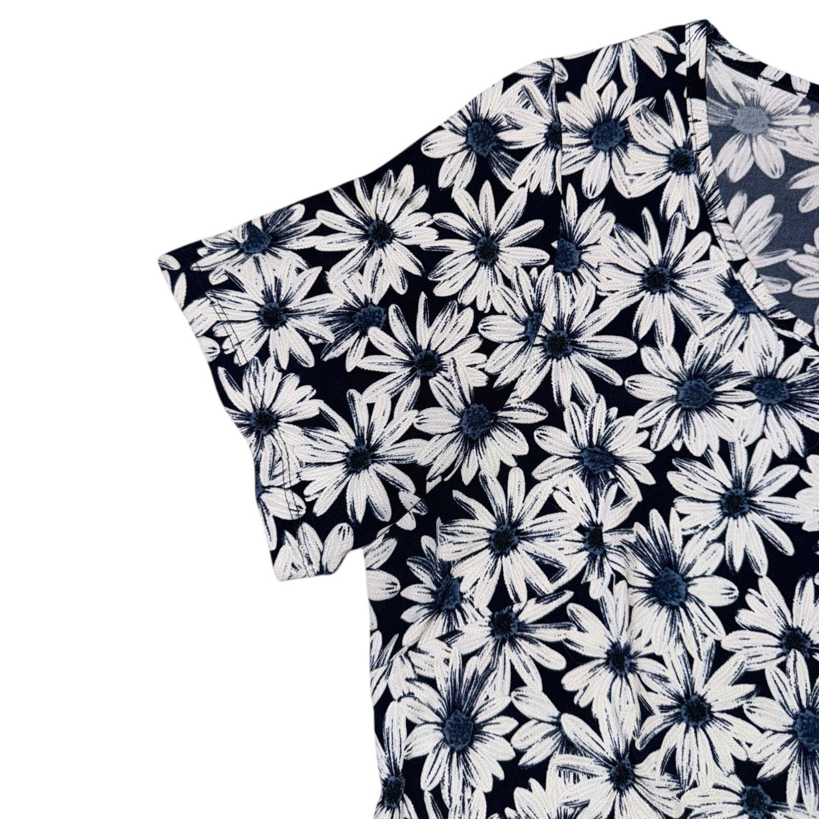 Other RN Studio Blue White Daisy Floral A-Line Dress Plus Size 1X Size XL / US 12-14 / IT 48-50 - 4 Thumbnail