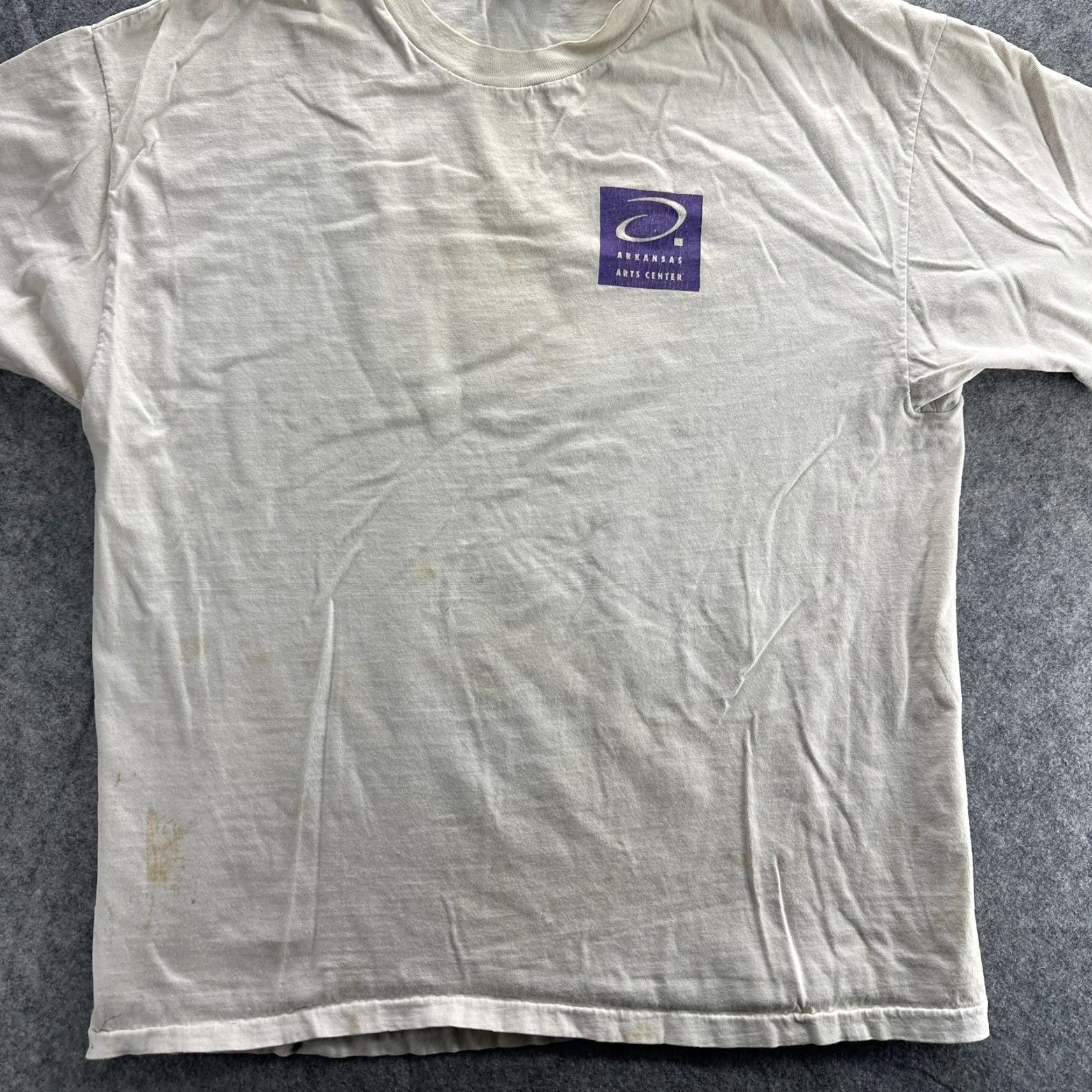 Hanes VINTAGE Arkansas Arts Center Shirt XL White Take Five Jazz Graphic 90s USA Mens Size US XL / EU 56 / 4 - 2 Thumbnail