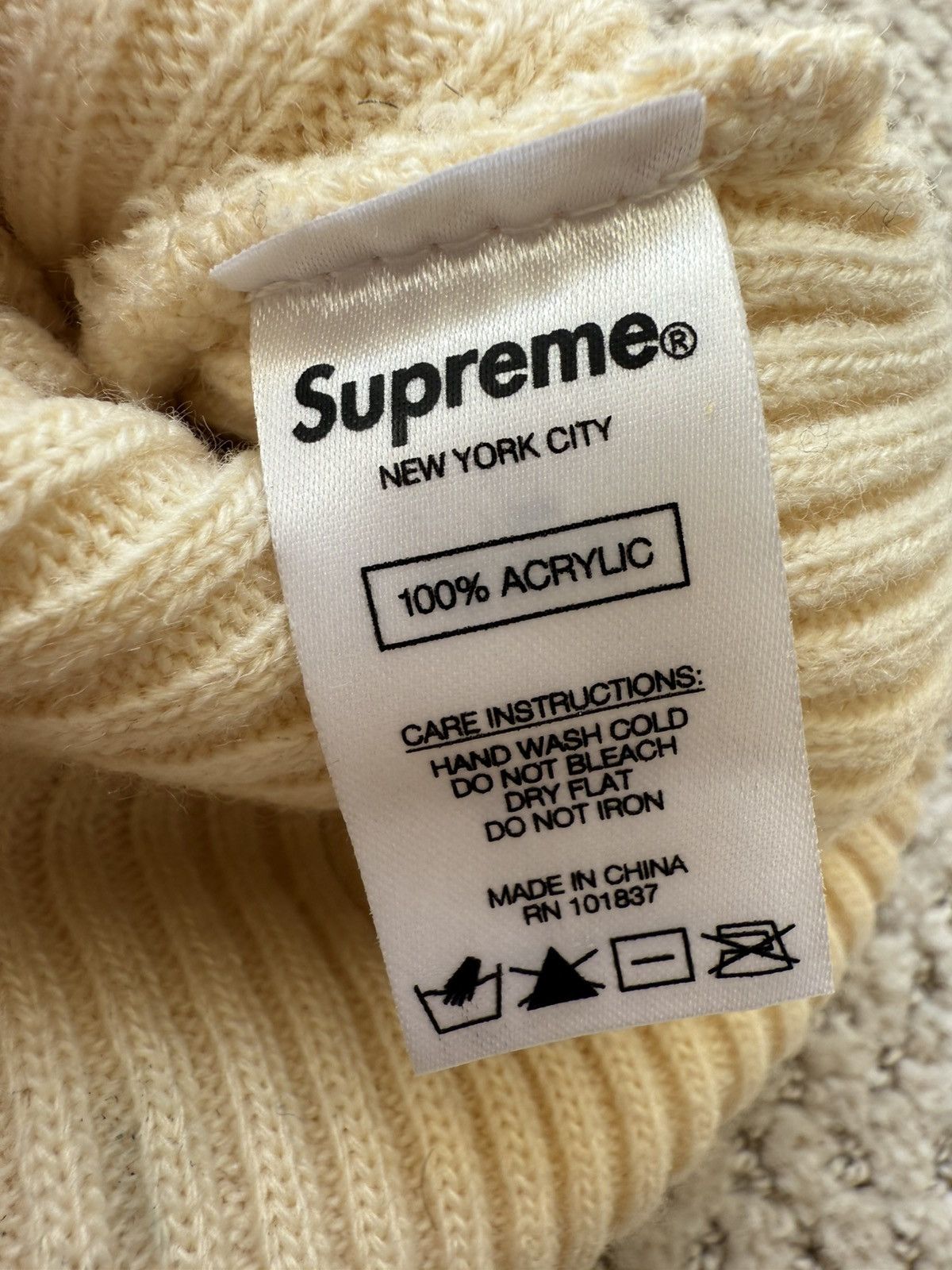 Supreme ***RARE SUPREME CREAM BEANIE Size ONE SIZE - 3 Thumbnail
