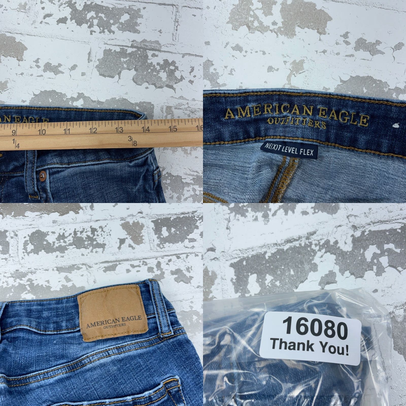 American Eagle Outfitters American Eagle Jeans Men 30x34 Slim Straight Leg Next Level Stretch Dark Holes Size US 30 / EU 46 - 9 Thumbnail