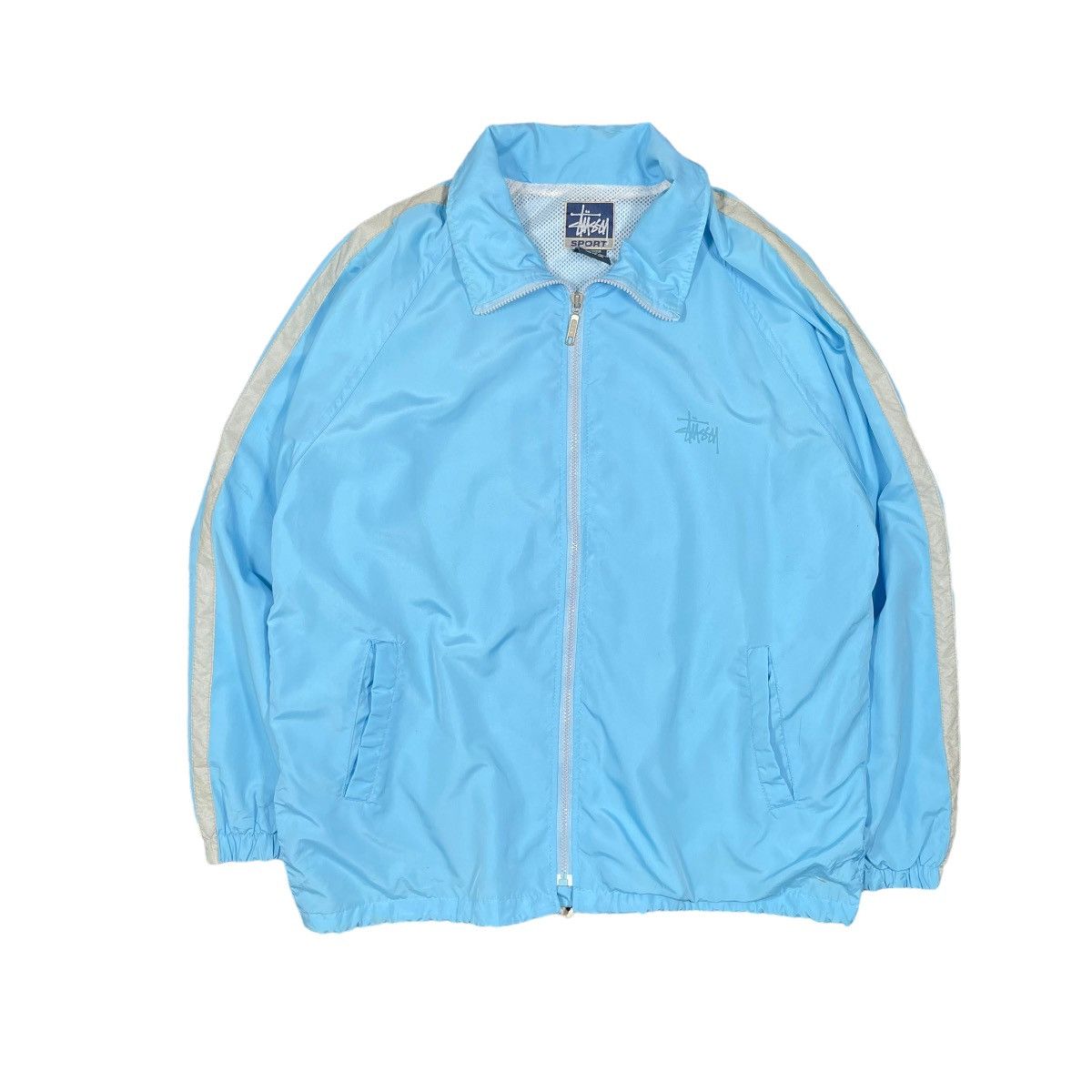 Stussy × Vintage STUSSY Vintage Y2K Side Tape Oversize Windbreaker Jacket Size US XL / EU 56 / 4 - 1 Thumbnail