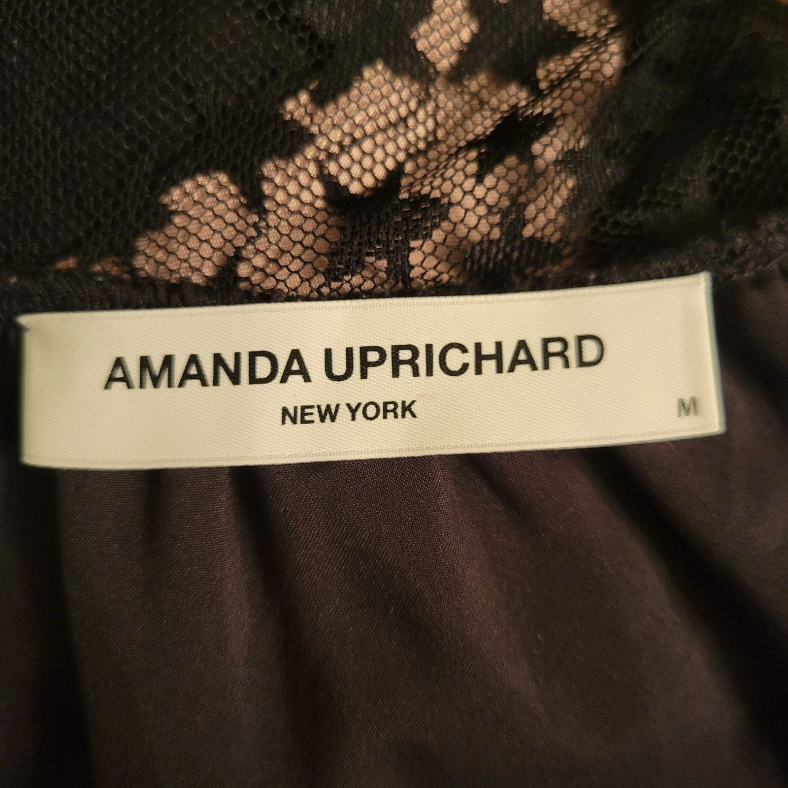 Amanda Uprichard Amanda Uprichard M YURI Black Star Motif Bodysuit Sheer Lace Size M / US 6-8 / IT 42-44 - 2 Thumbnail