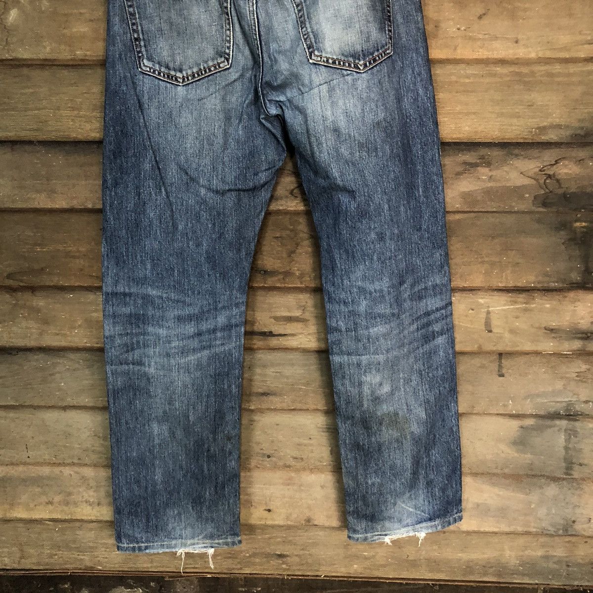 Japanese Brand Uniqlo selvedge Jeans Blue Denim Pants #7312 Size US 30 / EU 46 - 15 Thumbnail