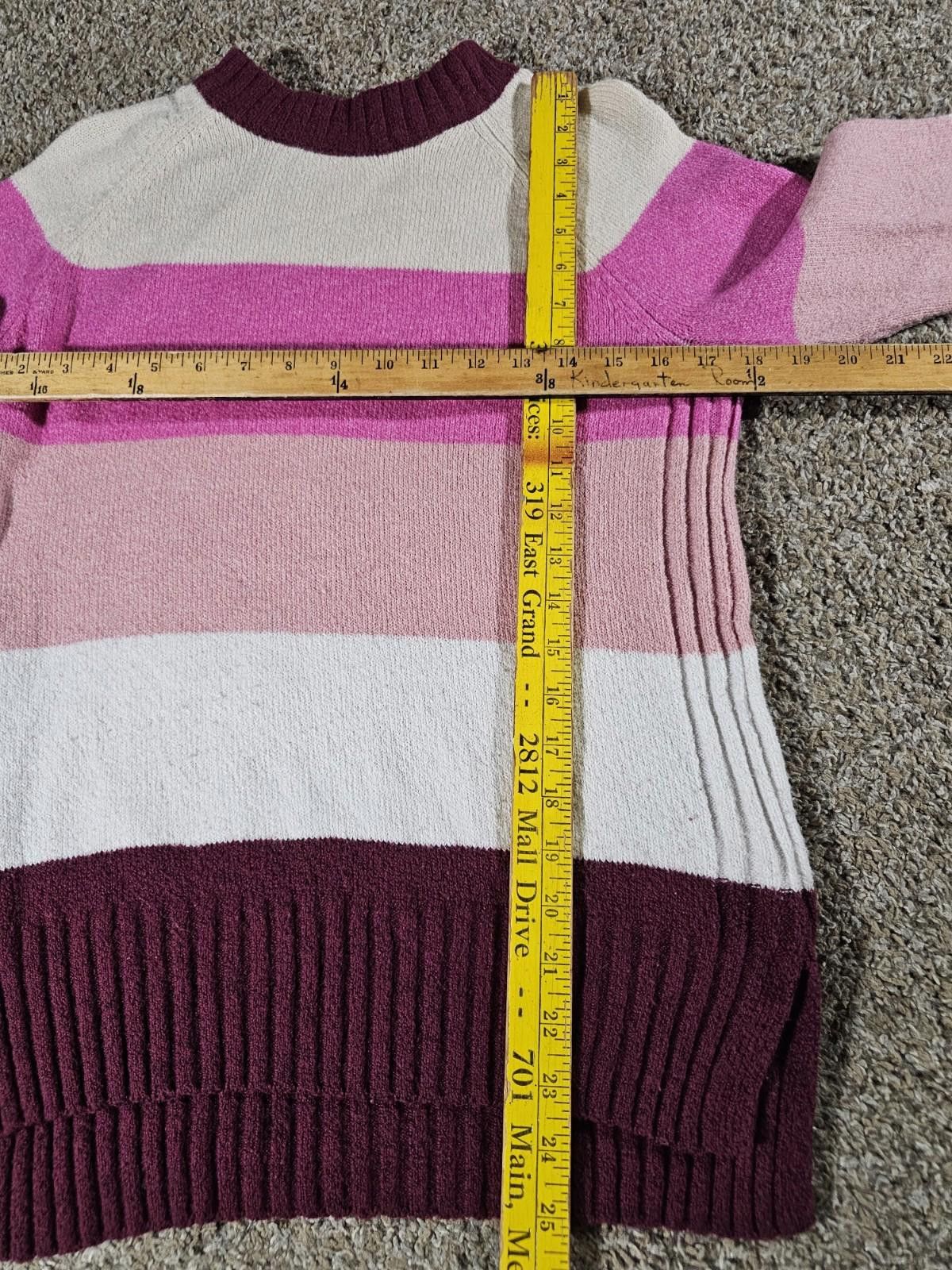 Other Time & Tru M 8-10 Striped Sweater Size M / US 6-8 / IT 42-44 - 3 Thumbnail