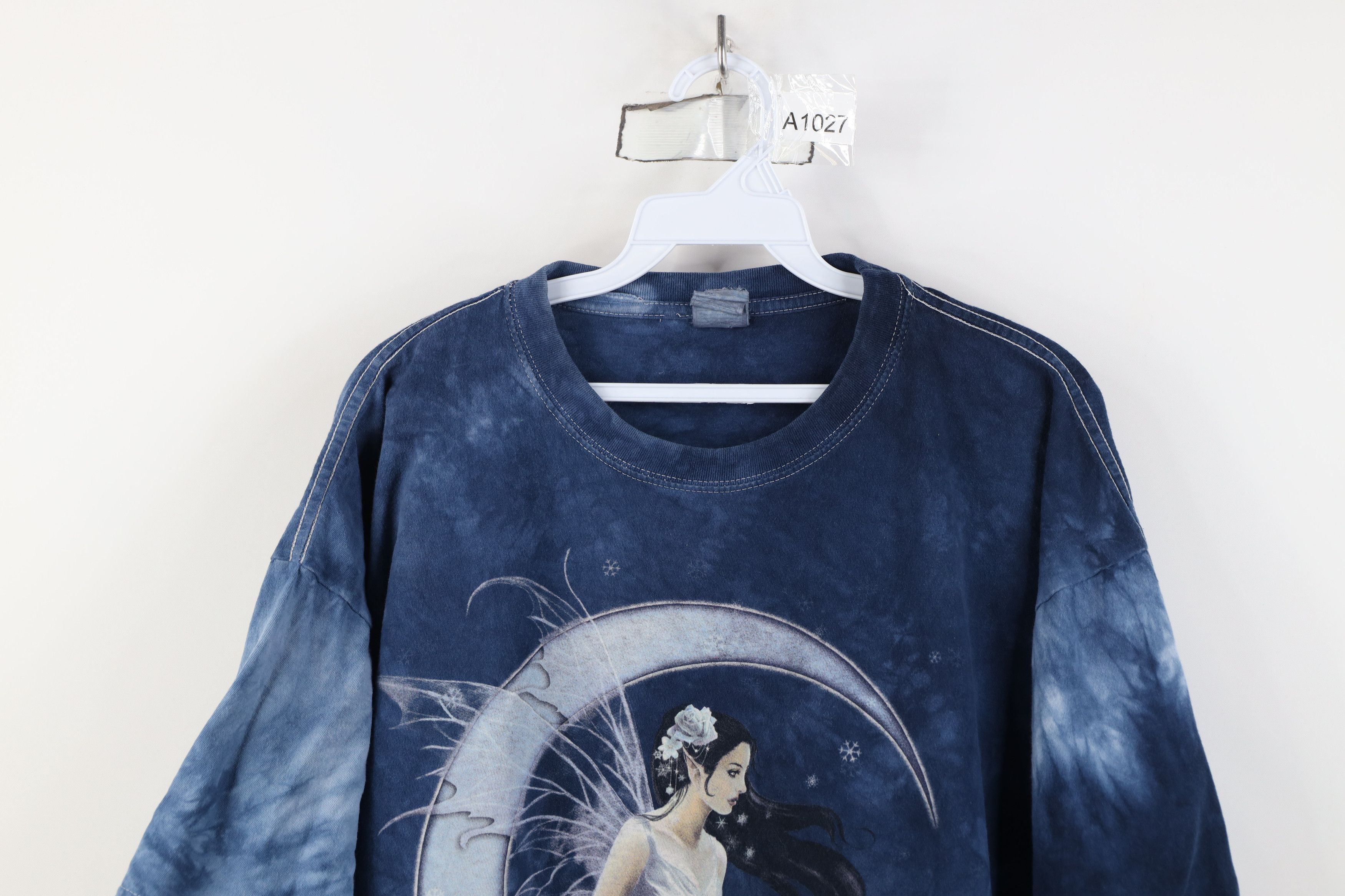 Vintage Vintage Y2K Streetwear Pixie Moon Acid Wash T-Shirt Blue Size US XXL / EU 58 / 5 - 2 Thumbnail