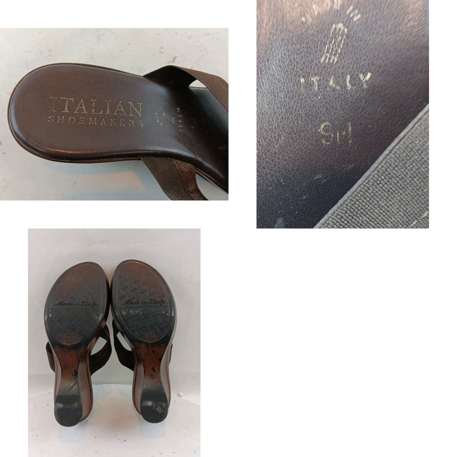 Vintage Italian Shoemaker Women's Sandals Size 9 M Brown Beaded Slip On Size US 9 / IT 39 - 11 Thumbnail