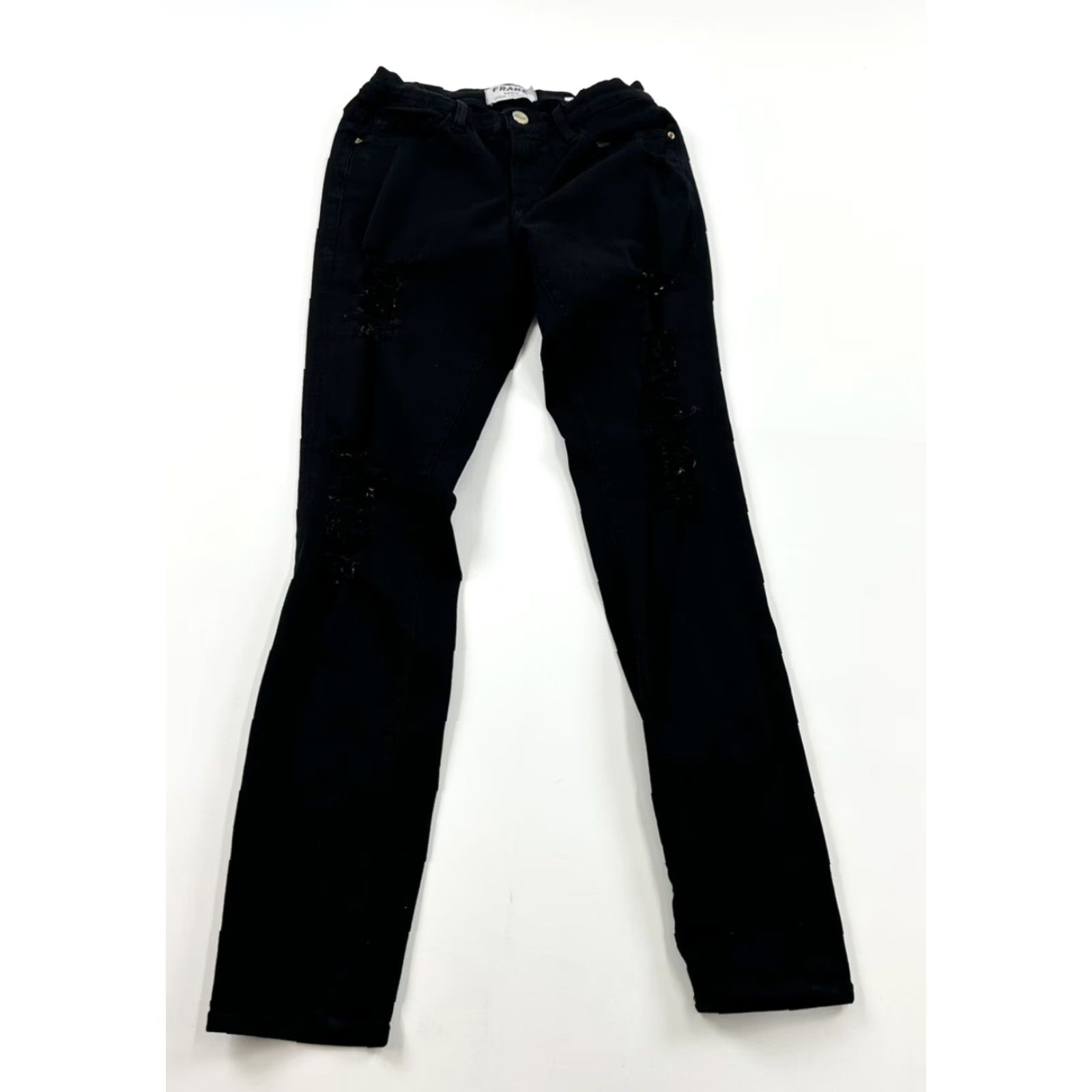 Frame Frame Jeans Womens 26 Black Le Skinny De Jeanne Crop Denim Stretch Size 26" / US 2 / IT 38 - 2 Thumbnail