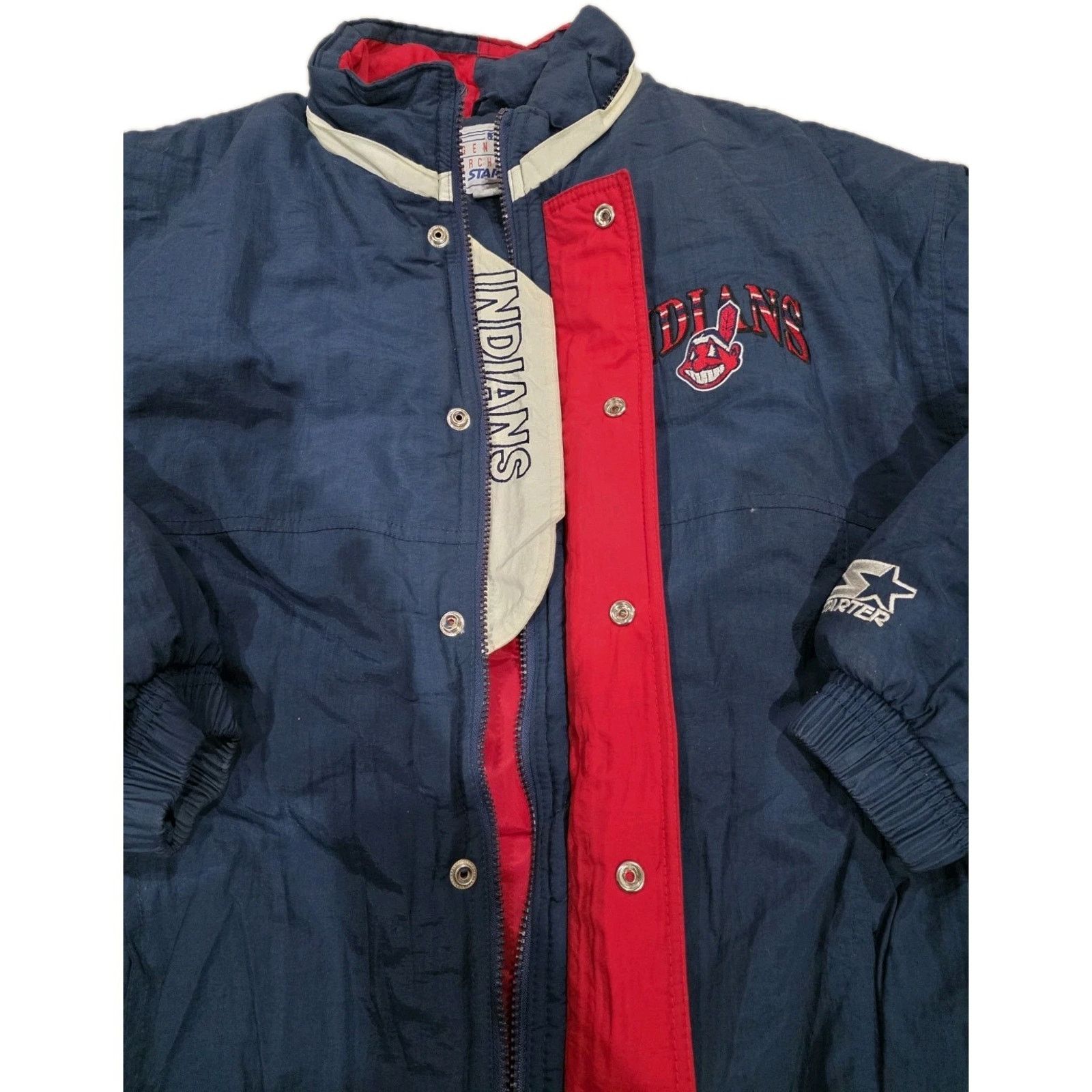 Starter Vintage Starter Cleveland Indians Starter Coat M Blue Size US M / EU 48-50 / 2 - 4 Thumbnail