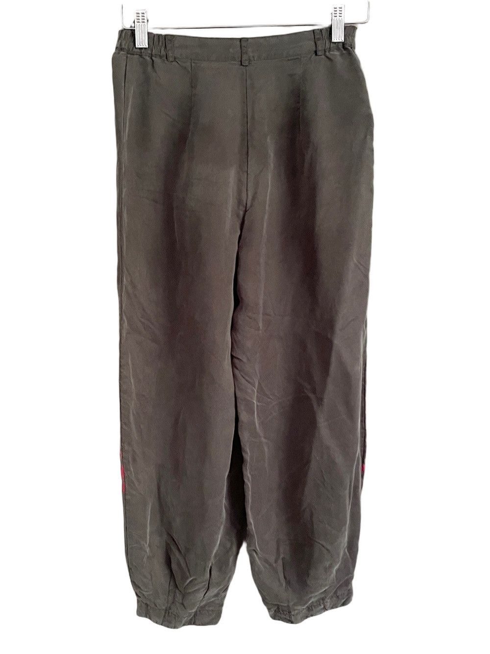Vintage Gray Silk Balloon Capri Pants w/ Flowers - Small 🎈 Size 28" / US 6 / IT 42 - 8 Thumbnail