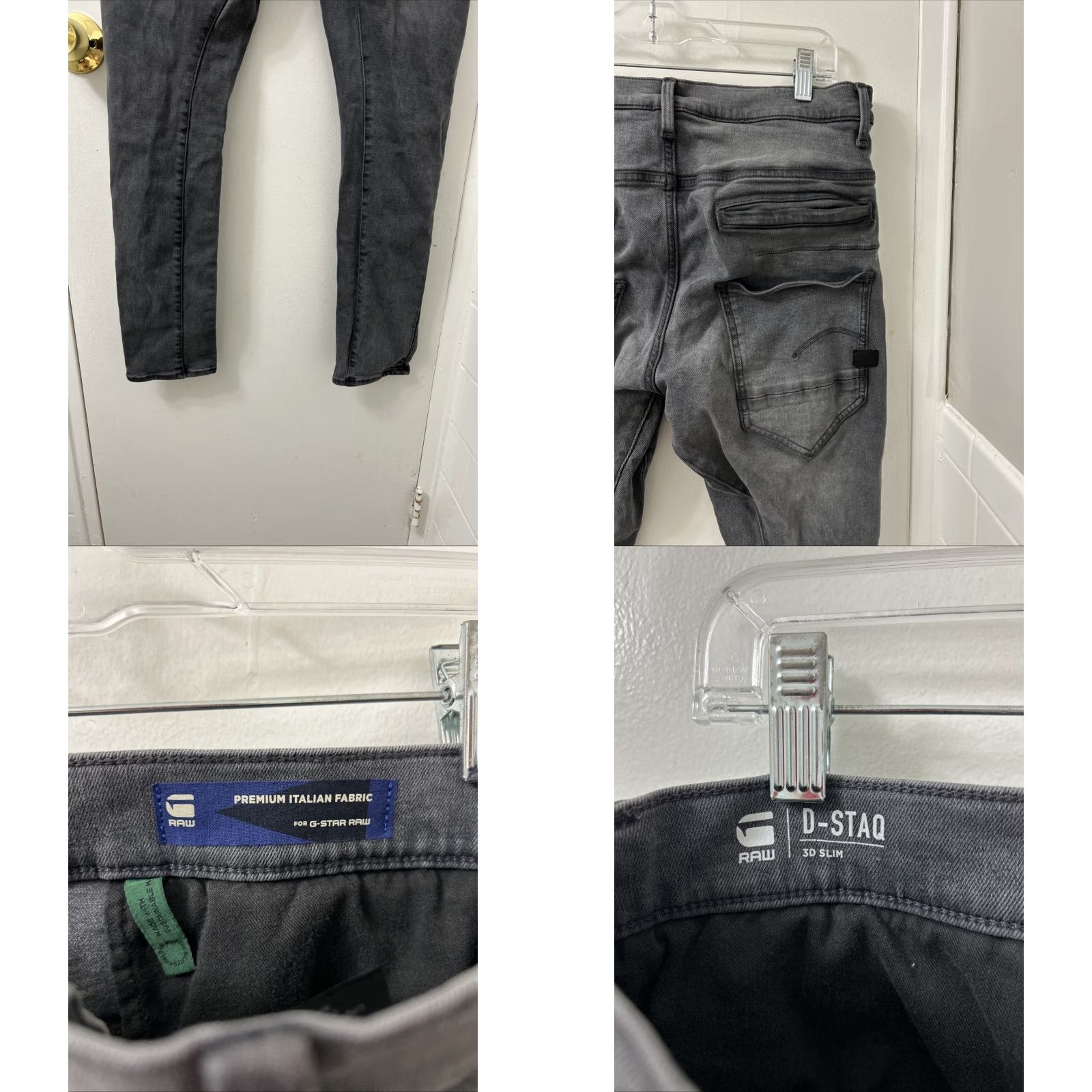 Vintage G-Star RAW Jeans Slim 30x30 Gray D Staq 3D Premium Italian Denim Cotton Mens Regular Slim Fit Pants Jeans Gray Size US 30 / EU 46 - 8 Thumbnail