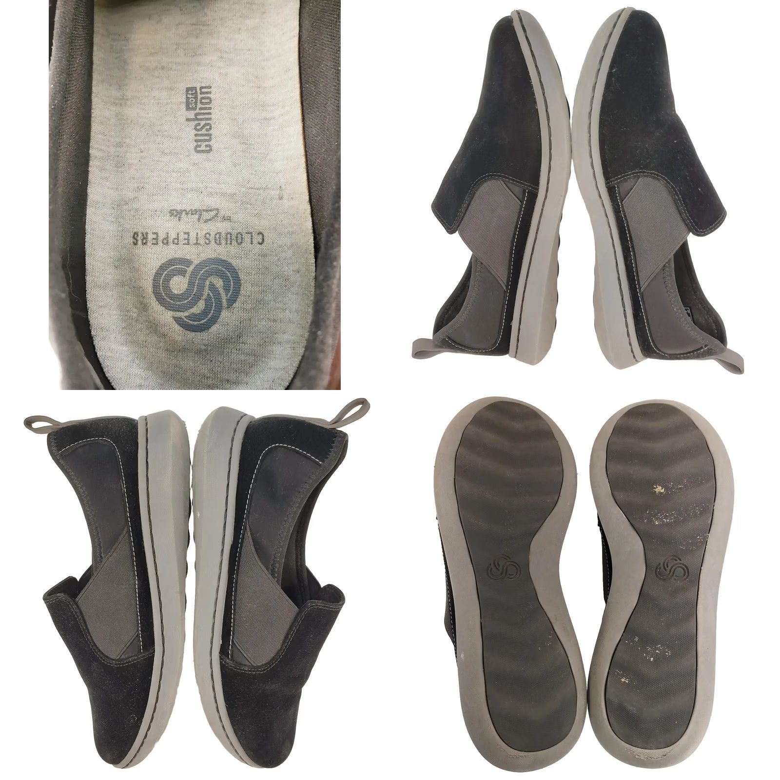 Clarks VINTAGE Sillian Paz Clarks Cloudsteppers Women's Flat Shoes Loafer Black Wide W 6.5US/4UK/37EU–Slip On Comfort Size US 7 / IT 37 - 8 Thumbnail