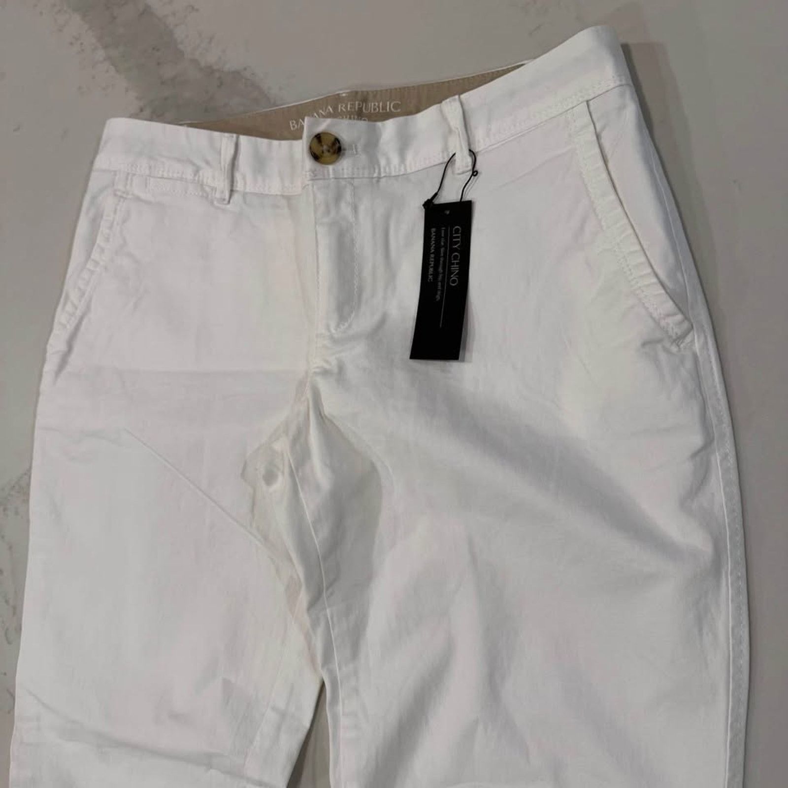 Banana Republic Banana Republic NWT City Chino White Pants Womens 2 Low Rise Size 26" / US 2 / IT 38 - 3 Thumbnail