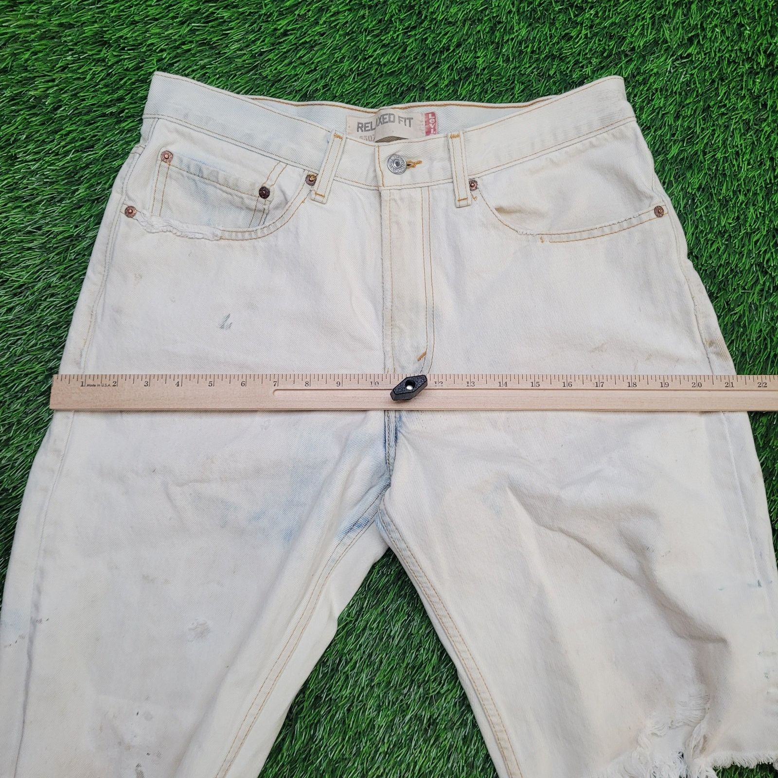 Levi's Y2K Style Levis Jorts Mens 32 Thrashed Painter Destroyed Size US 32 / EU 48 - 8 Thumbnail