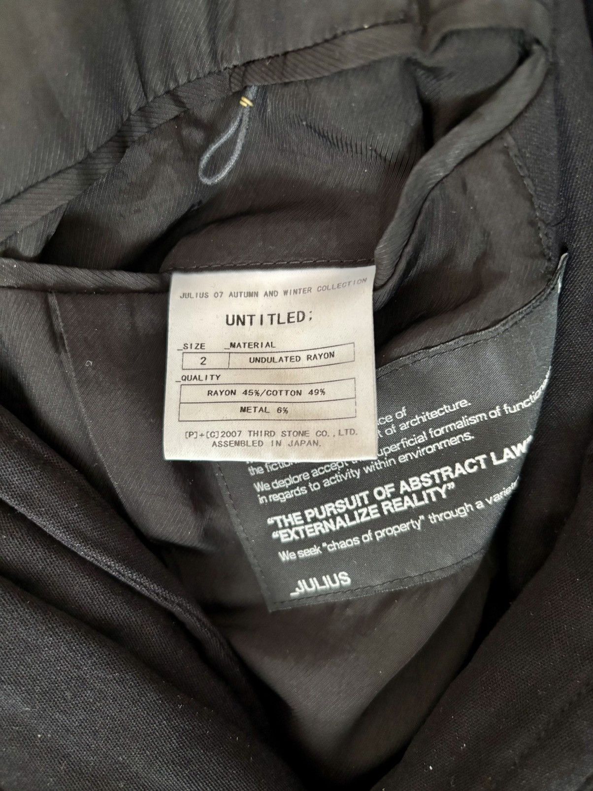 Julius JULIUS AW07 “UNTITLED” Undulated Rayon Coat Size US S / EU 44-46 / 1 - 6 Thumbnail