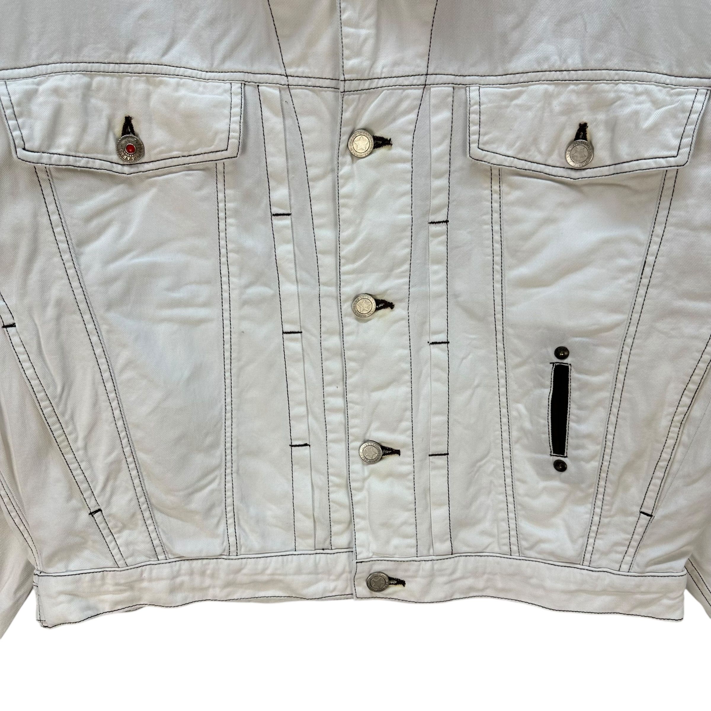 Japanese Brand Vintage 90's SEAHOP White Denim Jacket #A74-1785 Size US L / EU 52-54 / 3 - 3 Thumbnail