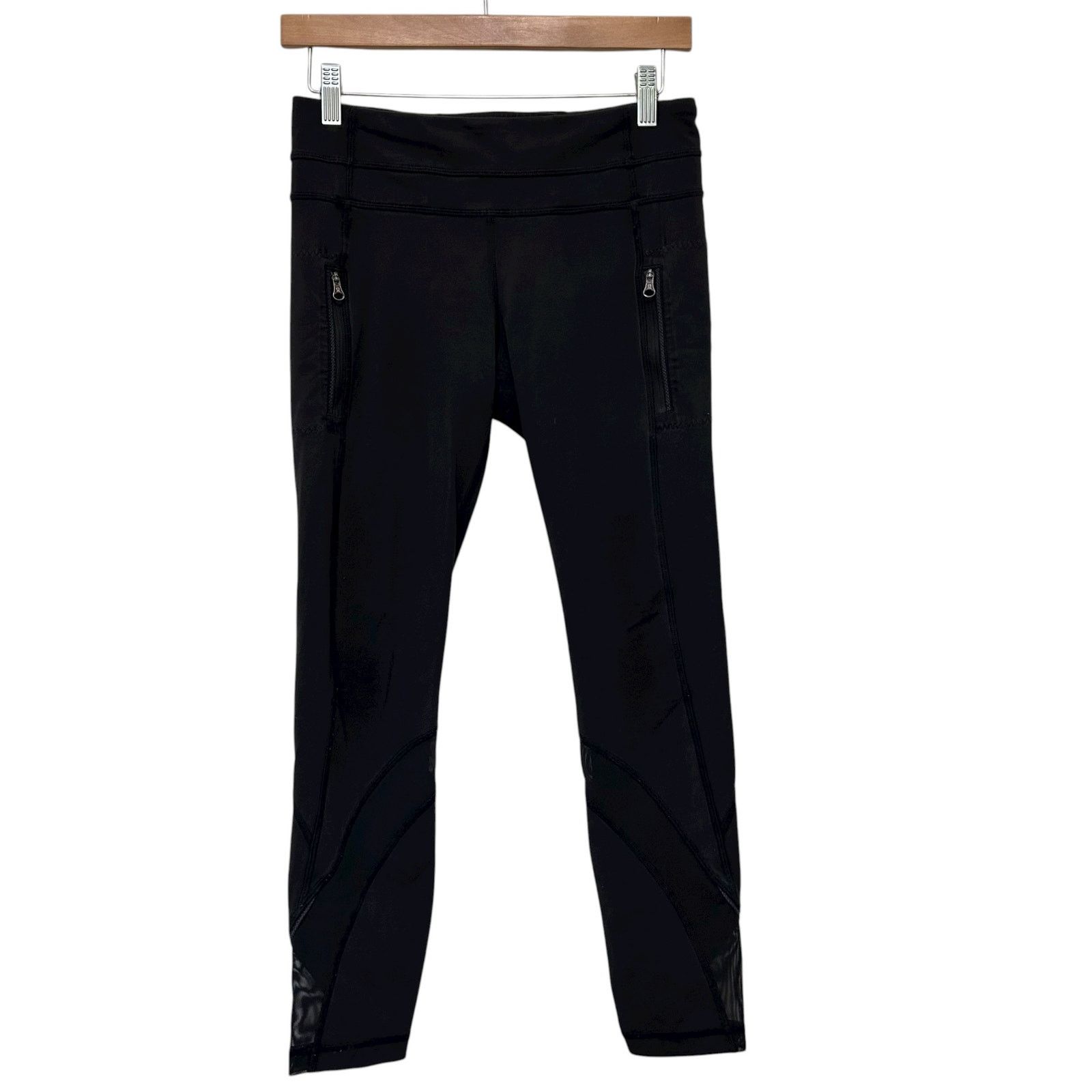 Lululemon Lululemon Black Mesh Detail Leggings Sz 6 Size 28" / US 6 / IT 42 - 1 Thumbnail