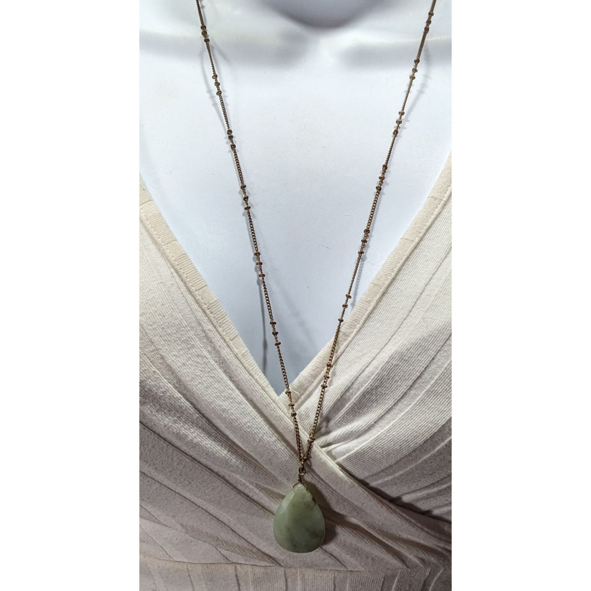 Other Vintage Lydell NYC Green Teardrop Agate Necklace Size ONE SIZE - 4 Thumbnail