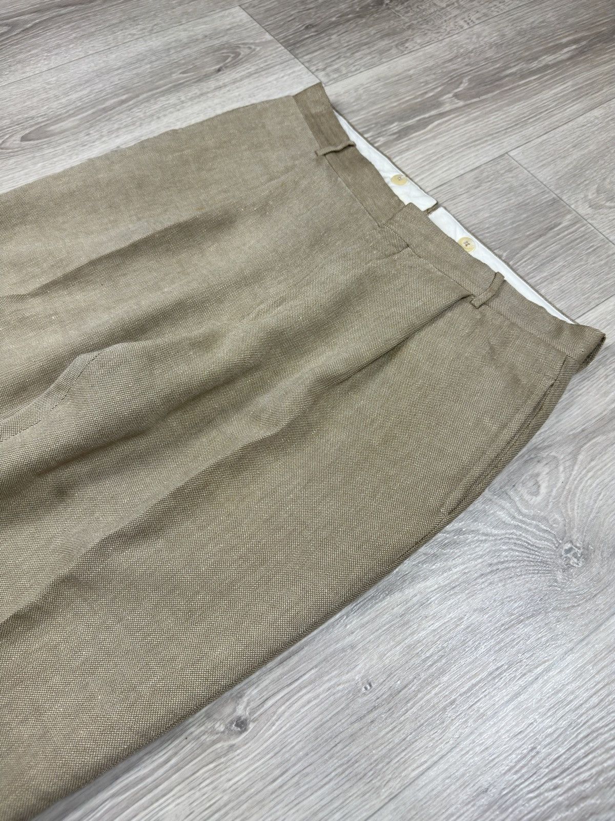 Polo Ralph Lauren Vintage Polo Ralph Lauren Beige Trousers Pants Made in Italy Size 34R - 3 Thumbnail