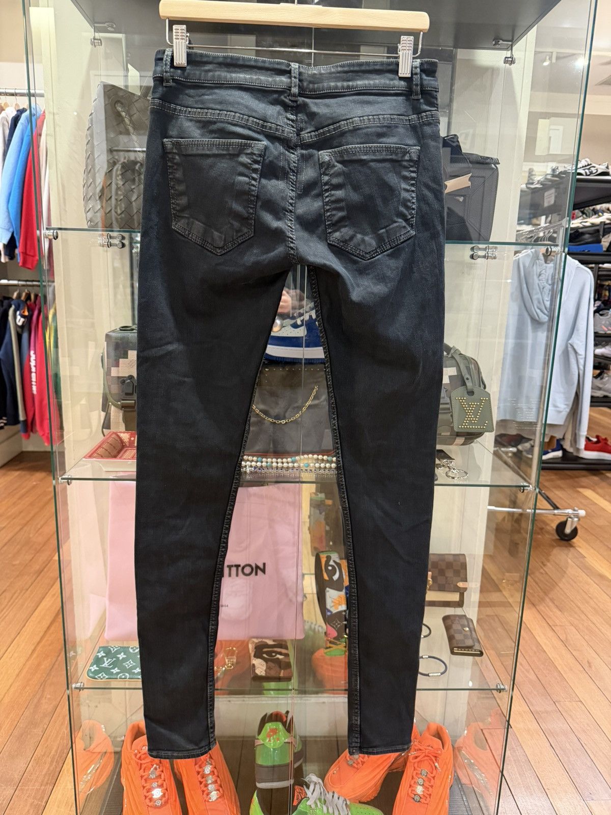 Rick Owens Drkshdw Rick Owens DRKSHDW Black Wax Denim Jeans Size US 28 / EU 44 - 2 Thumbnail