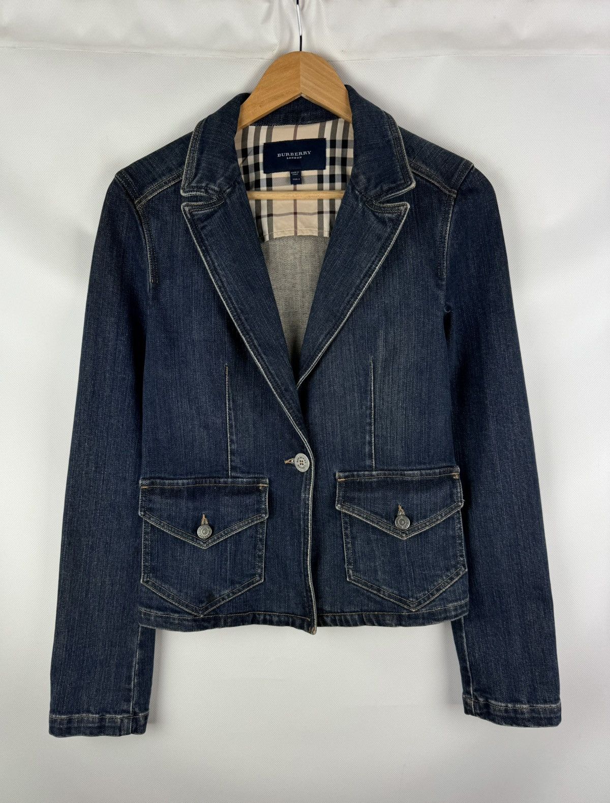 Burberry Burberry London Vintage Ladies Denim Blazer Jacket Size US 8 Size M / US 6-8 / IT 42-44 - 1 Thumbnail