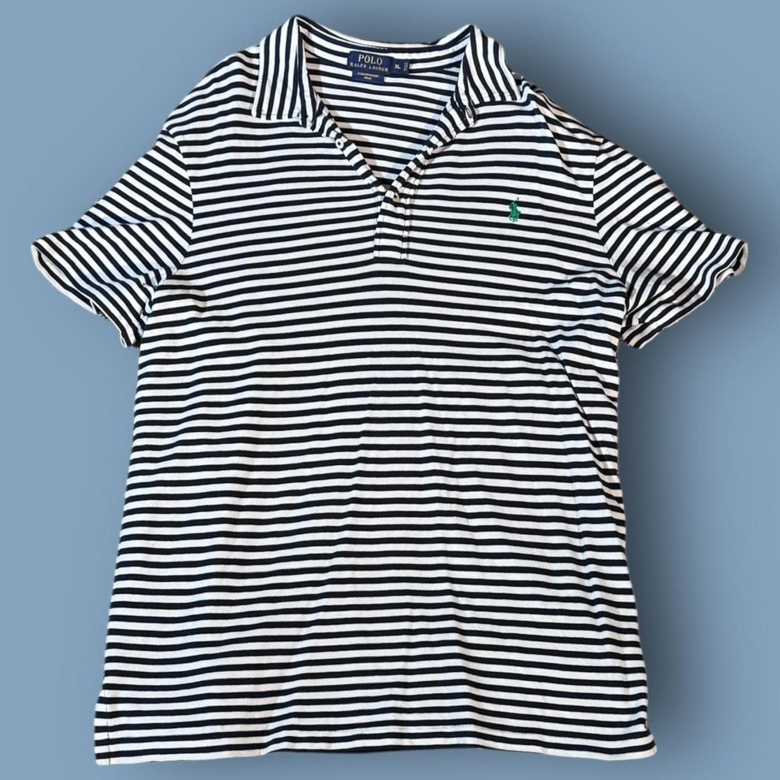 Polo Ralph Lauren White & Black stripped Polo Ralph Lauren polo Size US XL / EU 56 / 4 - 2 Thumbnail