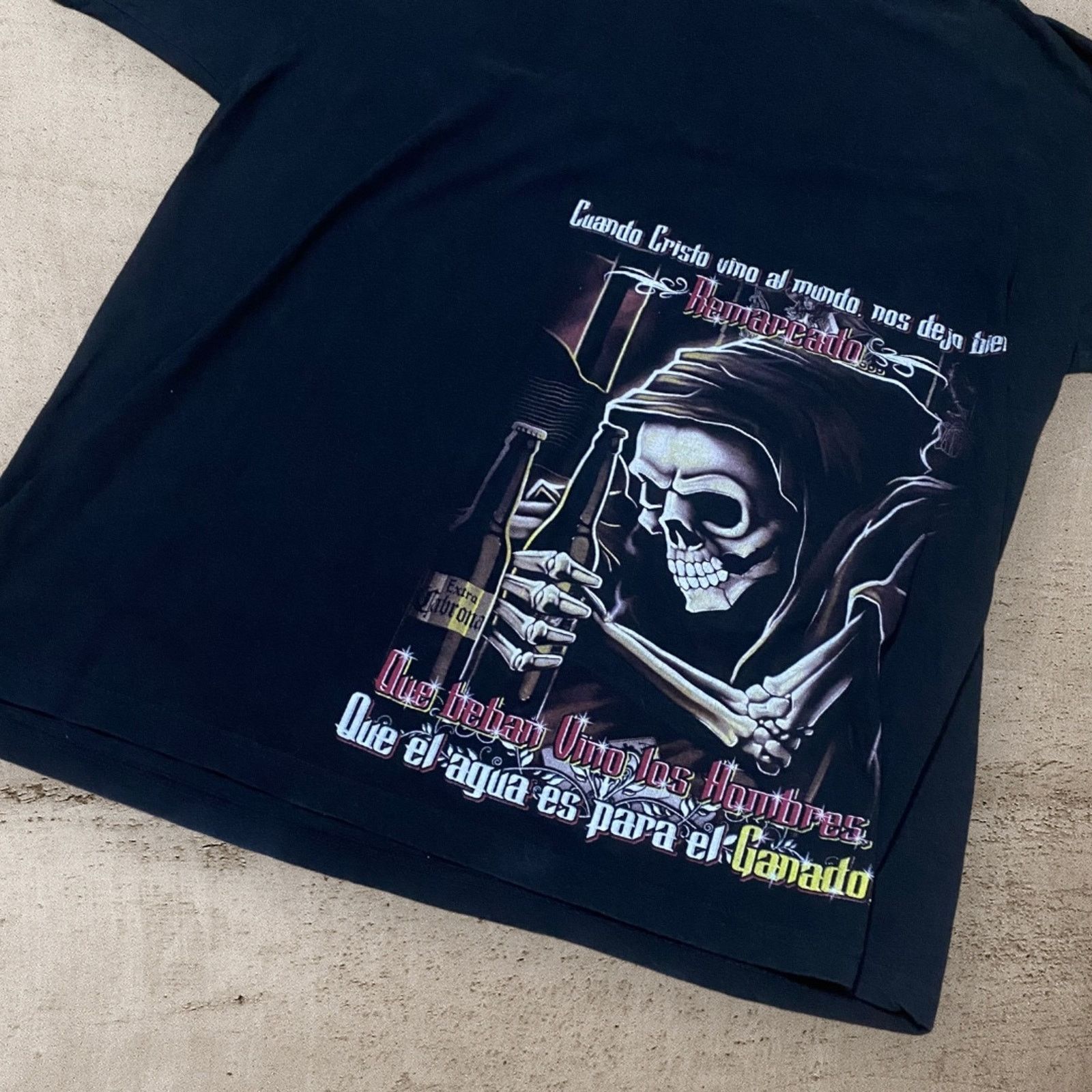 Vintage Vintage Santa Muerte Holy Dealth Grim Reaper Mexico T Shirt Size US XXL / EU 58 / 5 - 5 Thumbnail