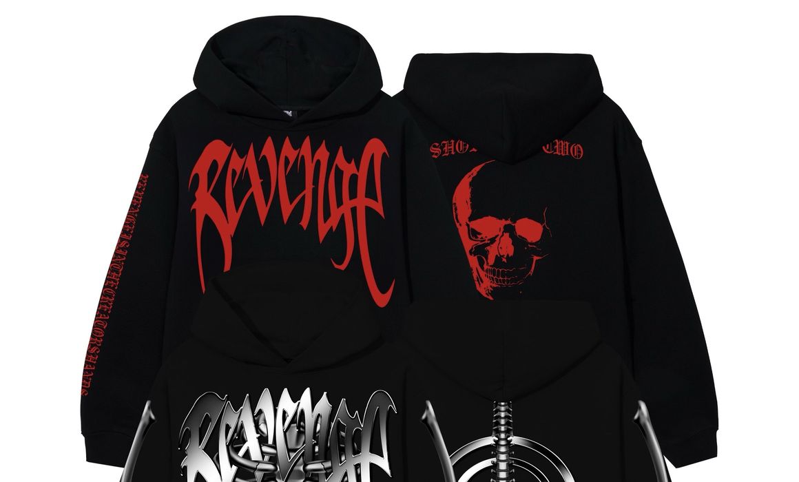 Revenge Revenge Archive Hoodie Red and Black | Grailed