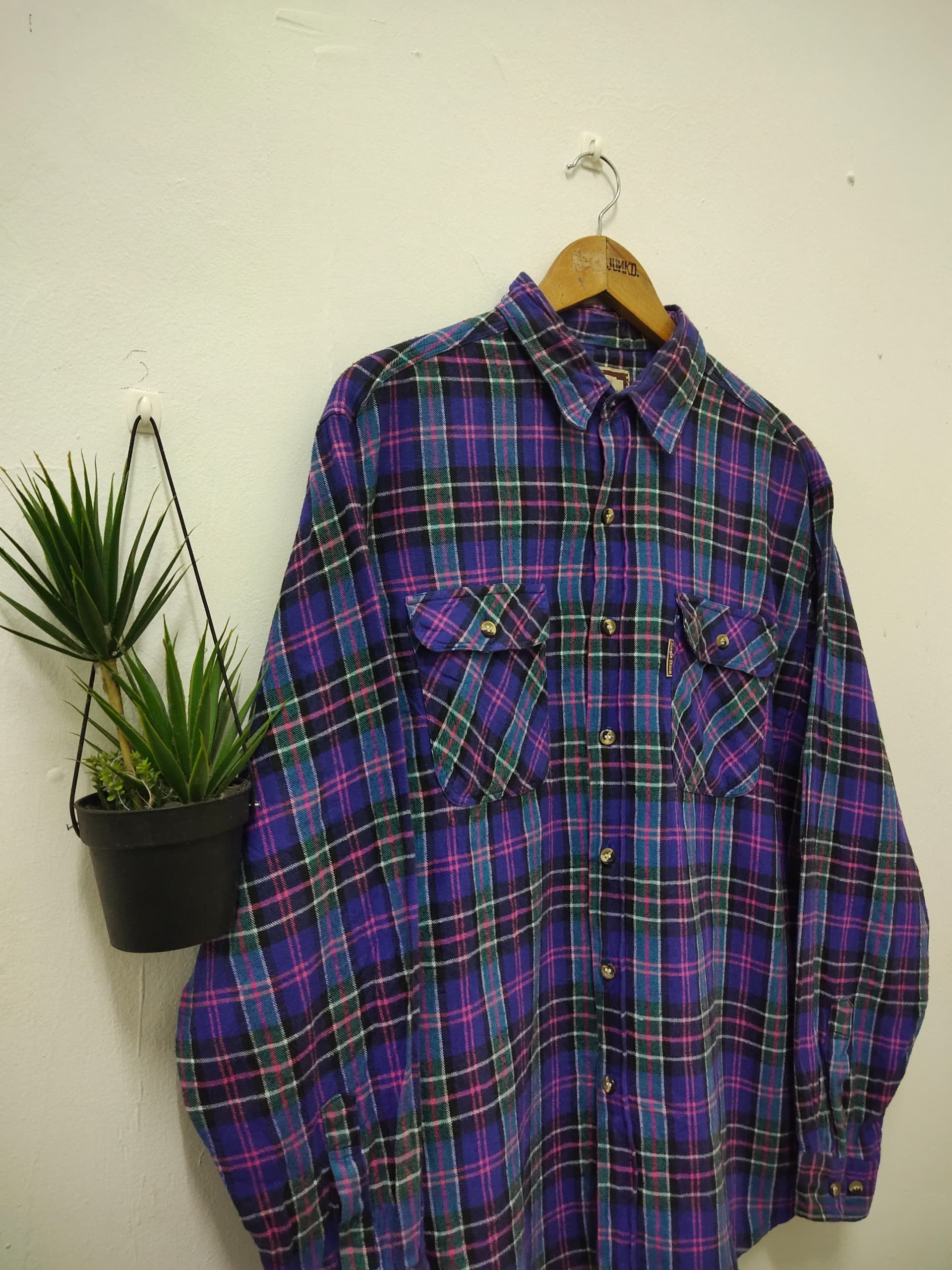 Japanese Brand Vintage Jungle Storm Japan brand flannel checkered Size US M / EU 48-50 / 2 - 2 Thumbnail