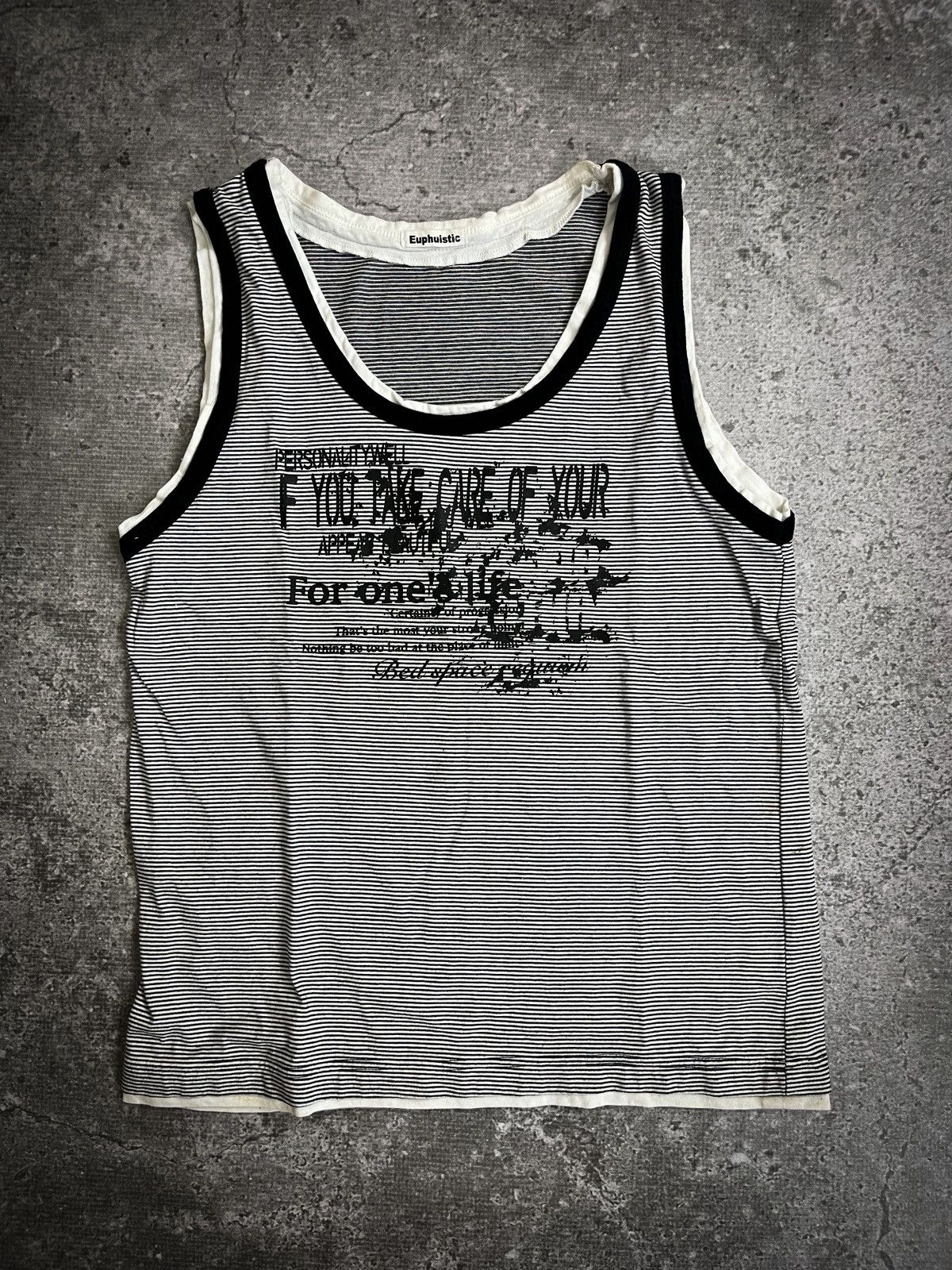 If Six Was Nine Japanese Brand Euphuistic Graphic Stripe Tanktop Size US M / EU 48-50 / 2 - 1 Thumbnail