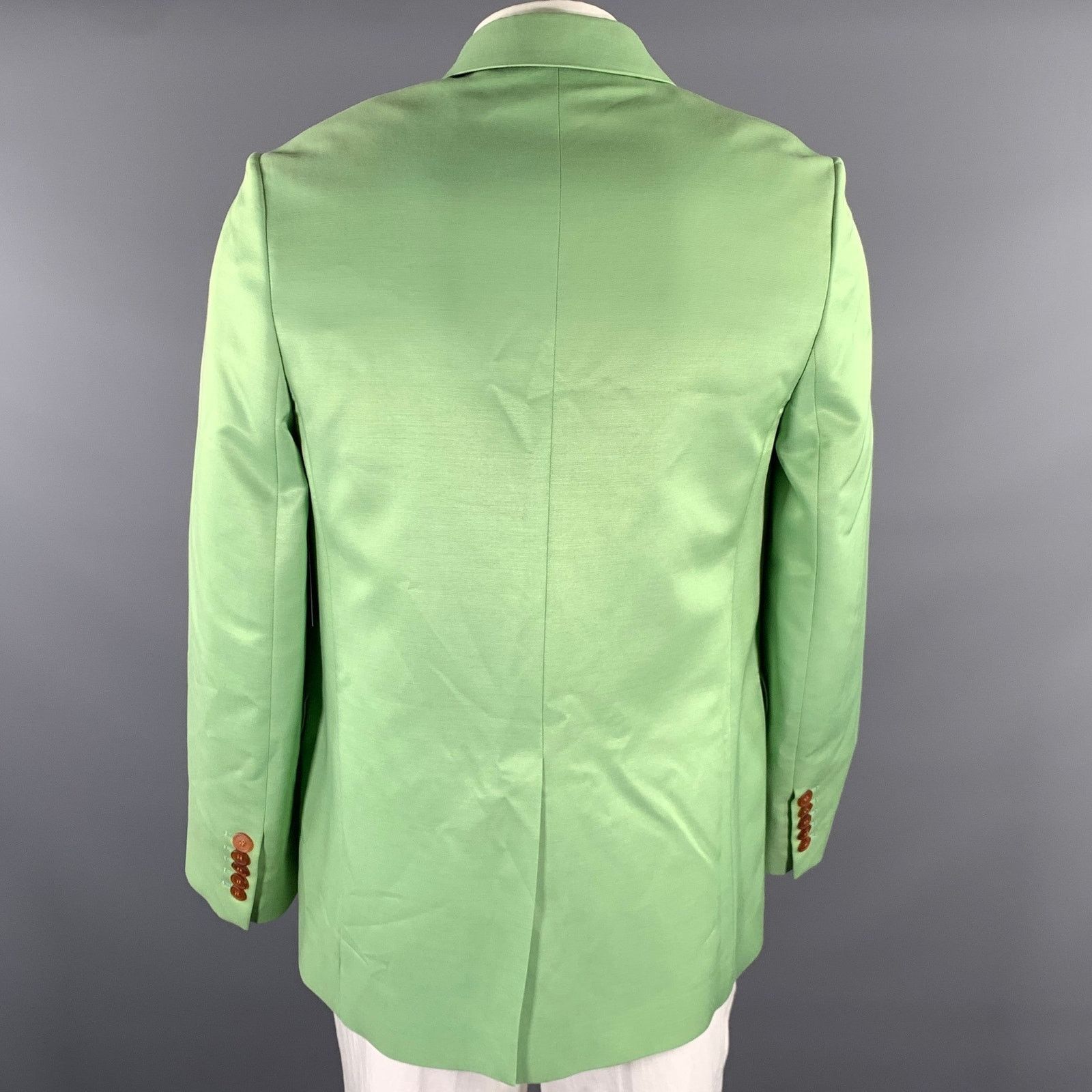 Acne Studios ACNE STUDIOS 42 Green Lime Viscose Blend Peak Lapel SC Size 42R - 5 Thumbnail