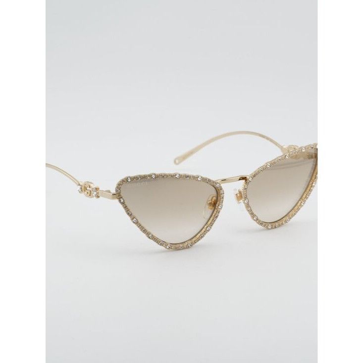 Gucci Gucci GG1569S 003 Sunglasses Gold with White Stone Cat Eye Size ONE SIZE - 5 Thumbnail