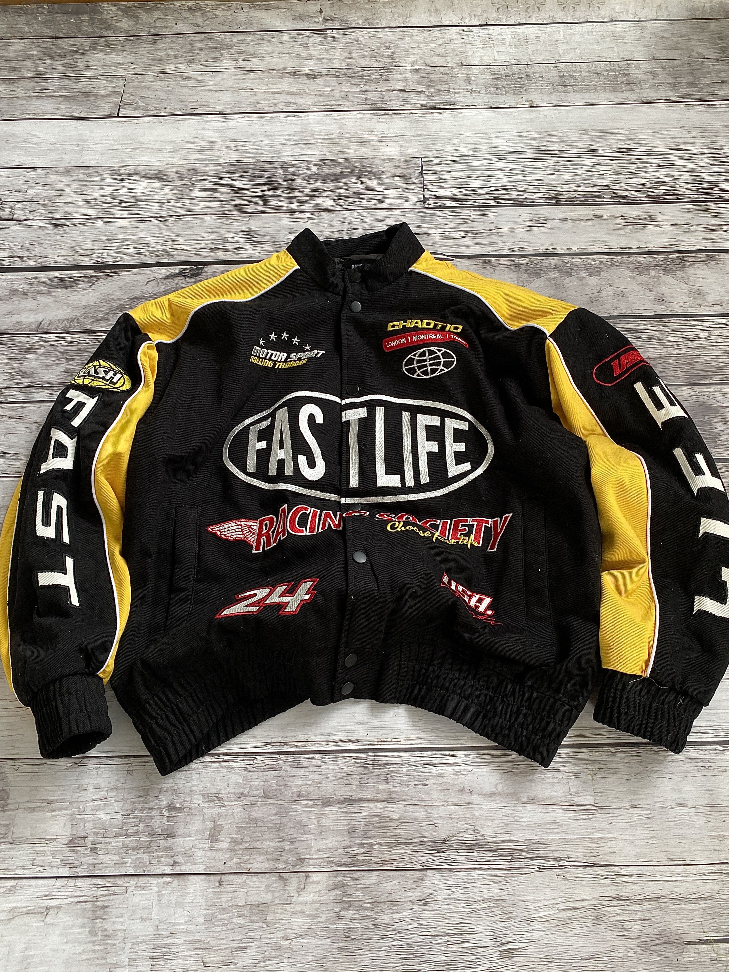 Japanese Brand × Yohji Yamamoto VINTAGE SEXY YOJHI YAMAMOTO STYLE RACING BOMBER JACKET Size US L / EU 52-54 / 3 - 1 Thumbnail