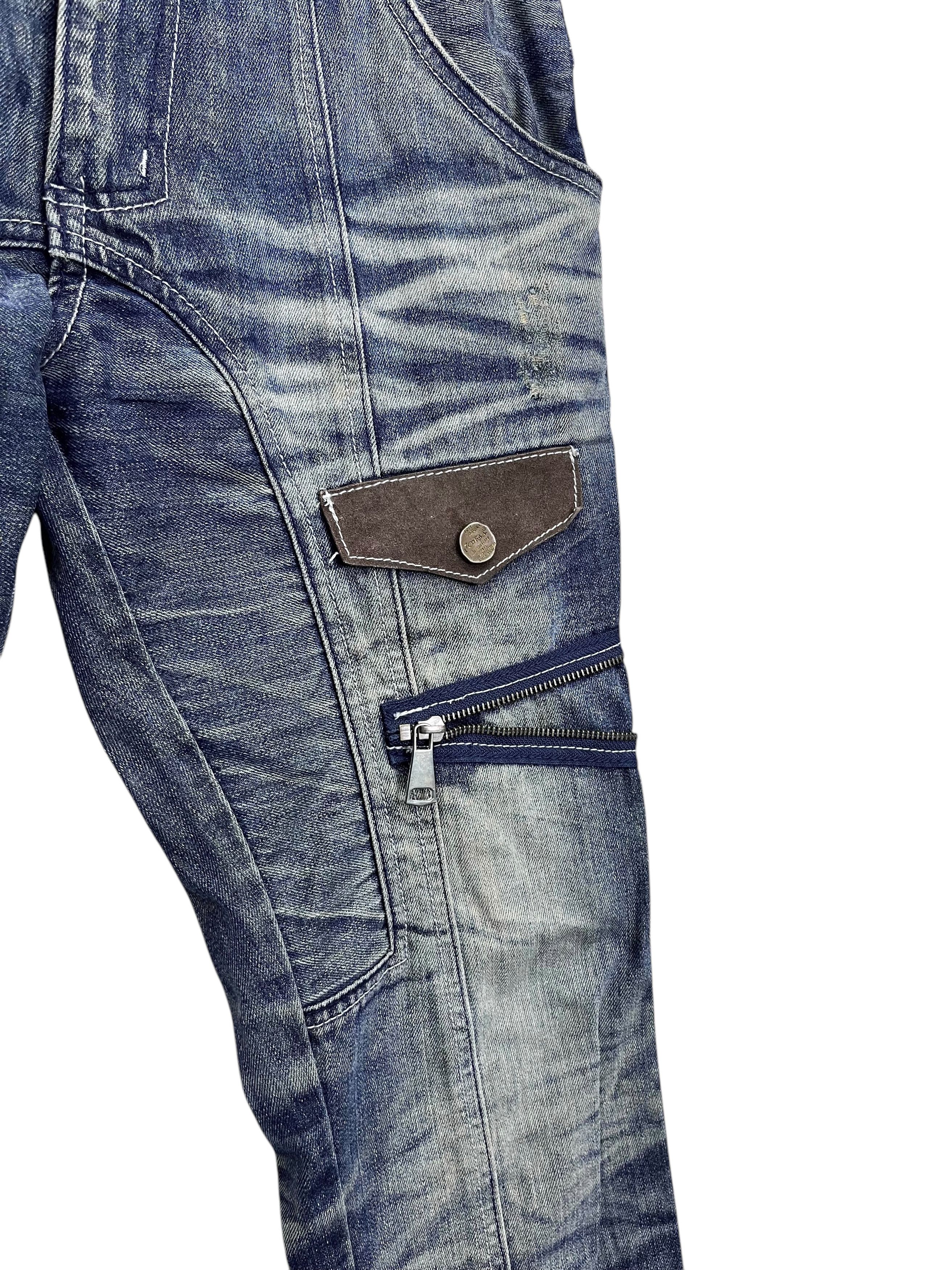 Union LA FYE🔥Vintage Punk Grunge Union Jack Mudwash Clawmark Denim Size US 31 - 7 Thumbnail