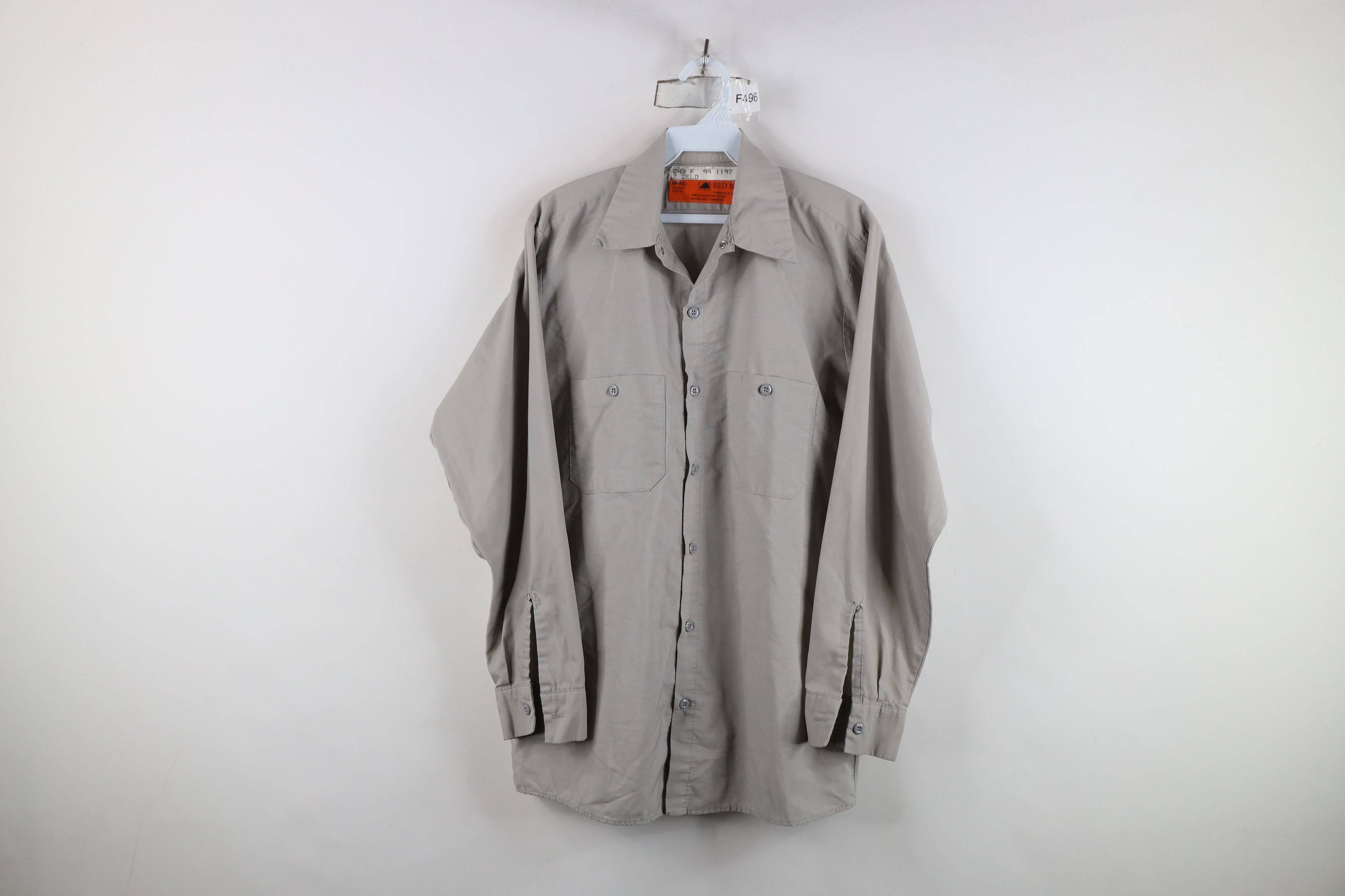 Vintage Vintage 90s Streetwear Workwear Mechanic Button Shirt Gray Size US M / EU 48-50 / 2 - 1 Thumbnail