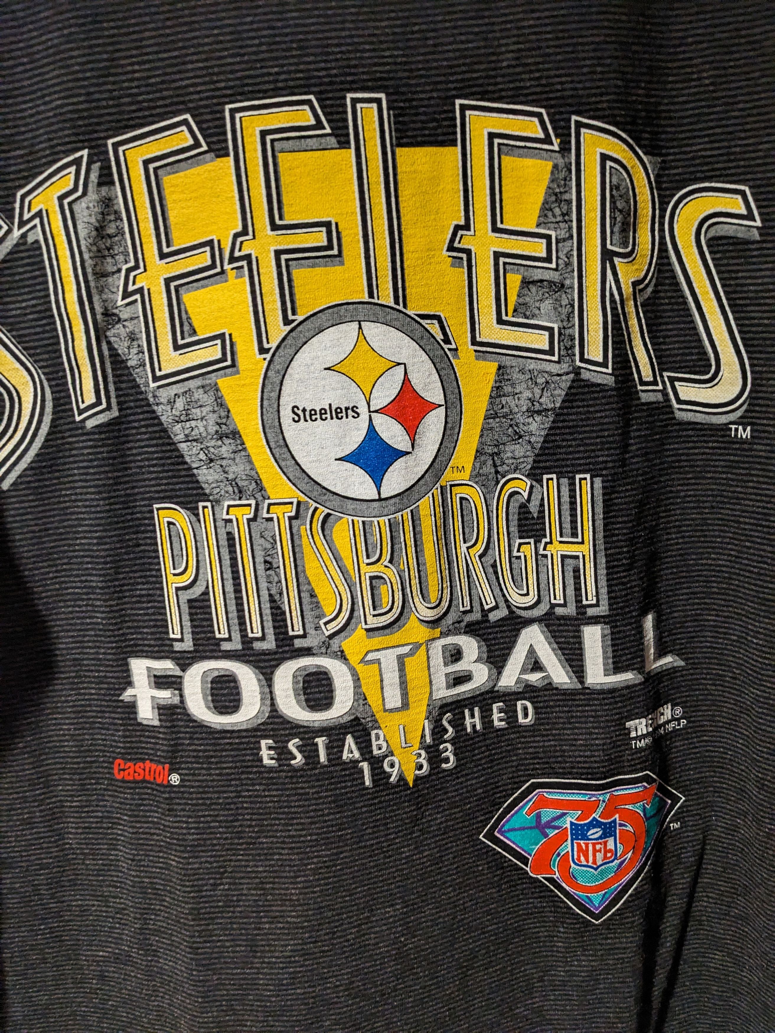 NFL Vintage 1994 Pittsburgh Steelers NFL Football Trench T-Shirt Size US XL / EU 56 / 4 - 2 Thumbnail
