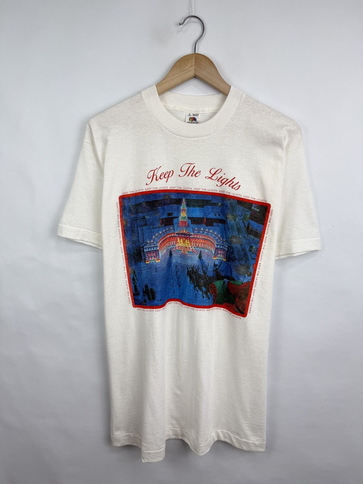 Fruit Of The Loom × Vintage 🇺🇸 Vintage 80s Denver Civic Center Christmas Lights T-Shirt Size US L / EU 52-54 / 3 - 3 Thumbnail