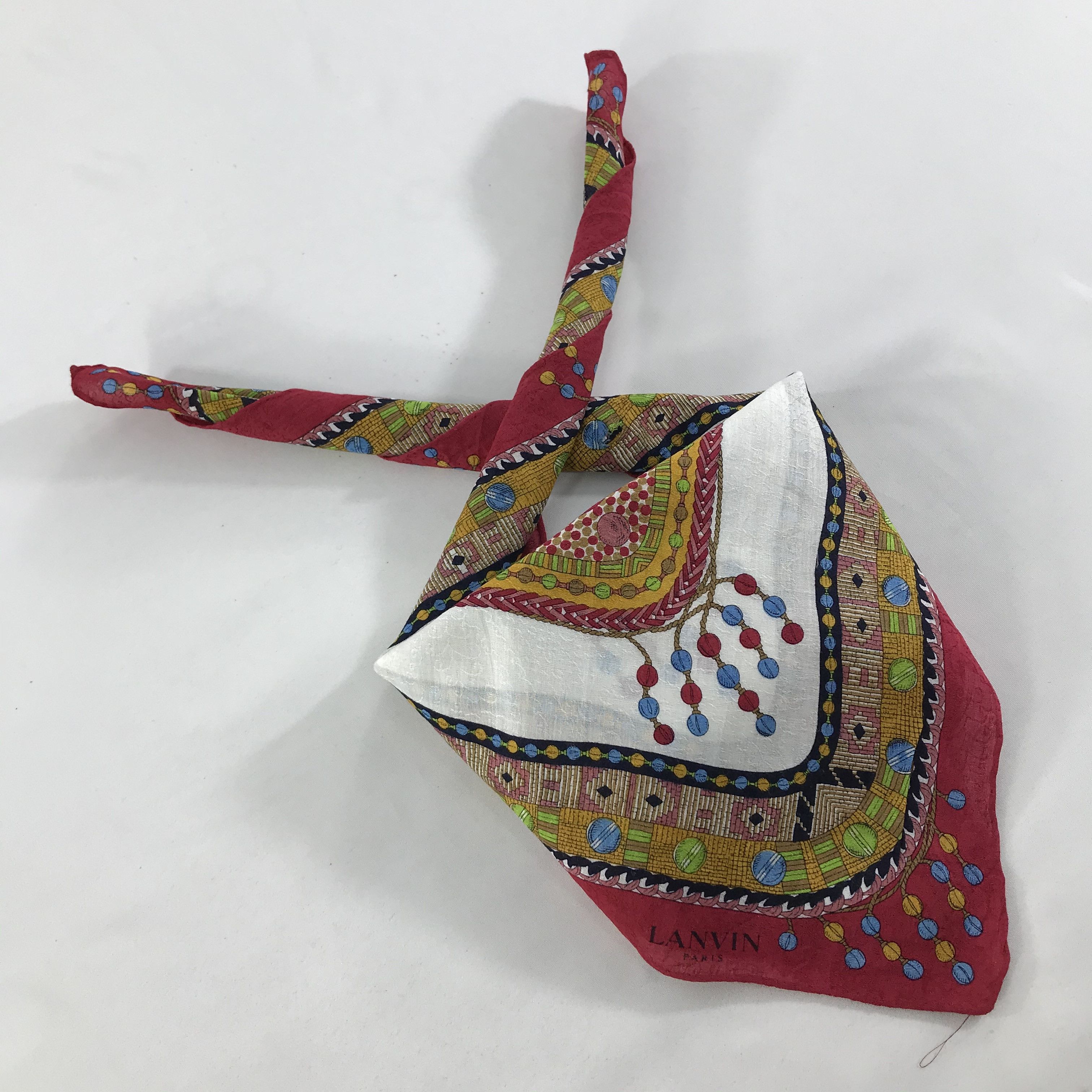 Lanvin × Vintage Lanvin Bandana / Handkerchief / Neckerchief - S1336 Size ONE SIZE - 4 Thumbnail