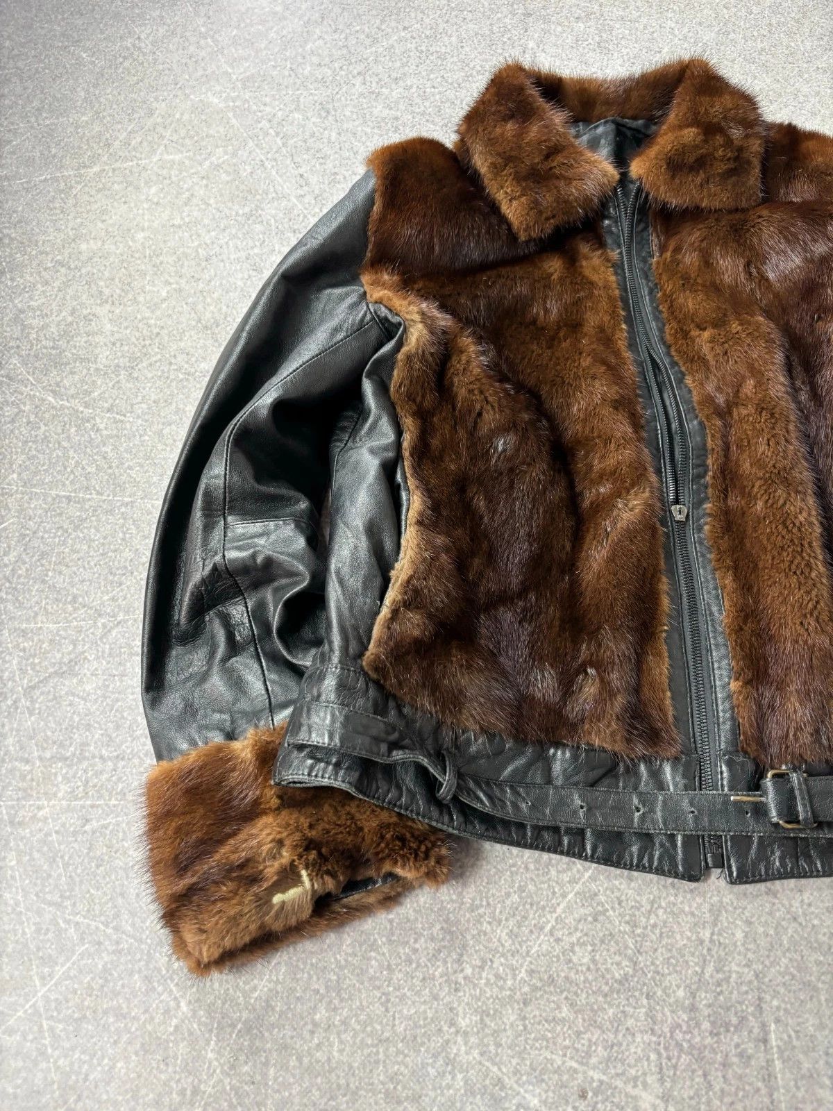 Yohji Yamamoto 2000s ISSEY MIYAKE STYLE MINK FUR/LEATHER JACKET Size US M / EU 48-50 / 2 - 5 Thumbnail
