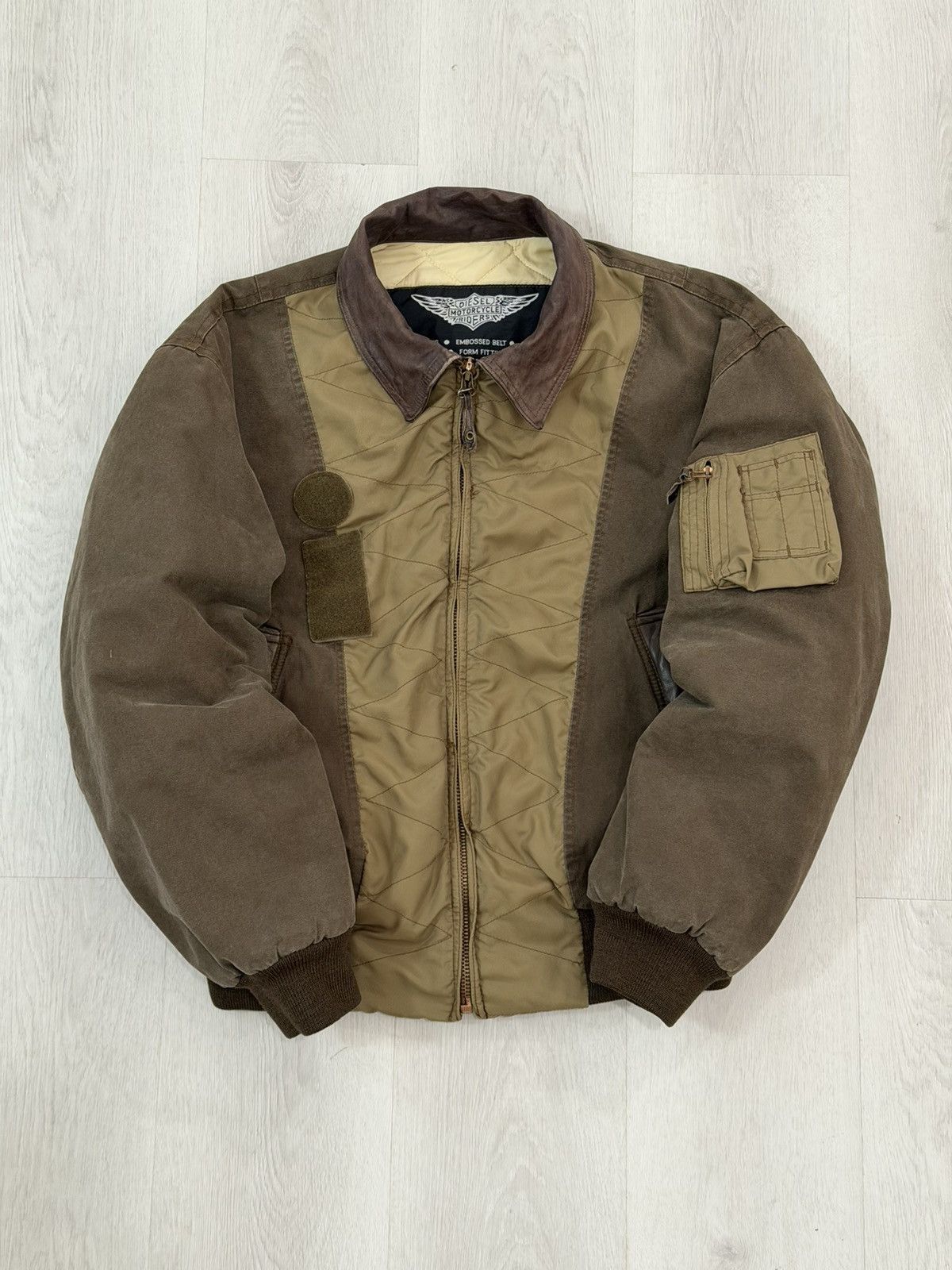 Diesel Vtg Diesel Motorcycle Riders Bomber Jacket Leather Collar M Size US M / EU 48-50 / 2 - 1 Thumbnail