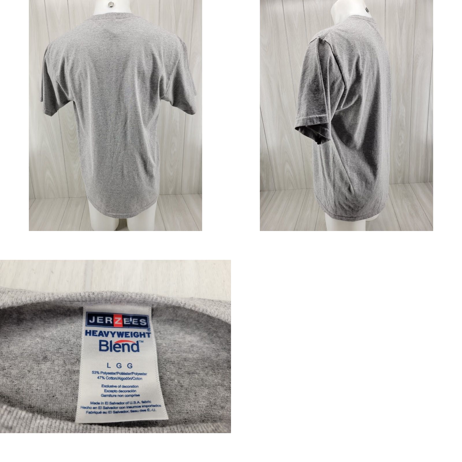 Jerzees JERZEES Line Life T Shirt Men’s Large Short Sleeve Gray Crew Neck Cotton Vintage No Size US L / EU 52-54 / 3 - 8 Thumbnail