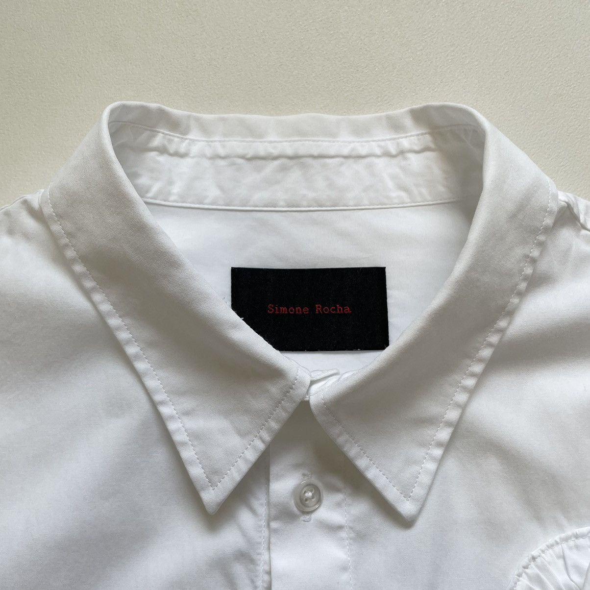 Simone Rocha White Cotton ‘3D Rosette Rose’ Shirt Size US L / EU 52-54 / 3 - 4 Thumbnail
