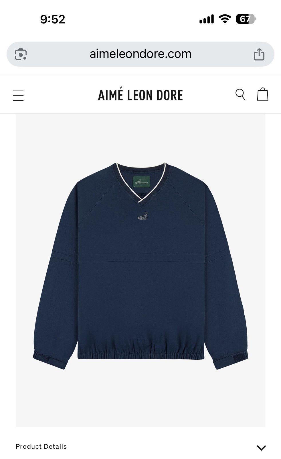 Aime Leon Dore Aime Leon Dore Golf ALD golf Convertible Pullover Navy Size US L / EU 52-54 / 3 - 11 Thumbnail