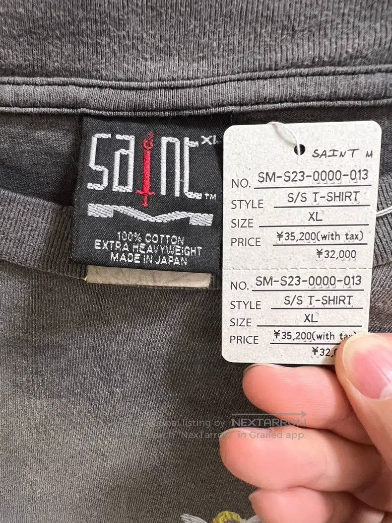 Saint Michael Saint Michael Blue elf print distressed ripped short sleev Size US XL / EU 56 / 4 - 6 Thumbnail