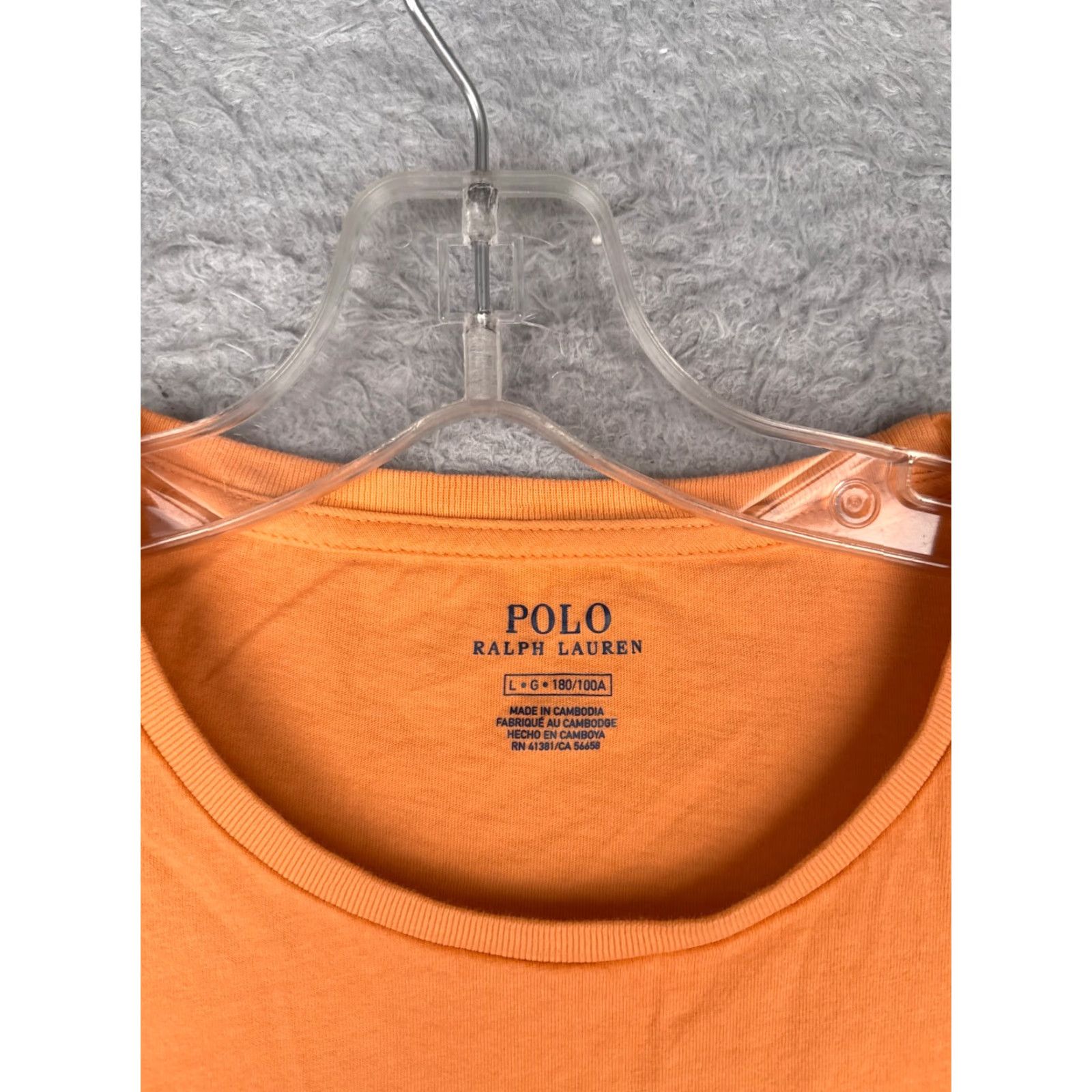 Ralph Lauren Polo Ralph Lauren Shirt Adult Large Orange Short Sleeve Crew 100% Cotton READ Size US L / EU 52-54 / 3 - 7 Thumbnail