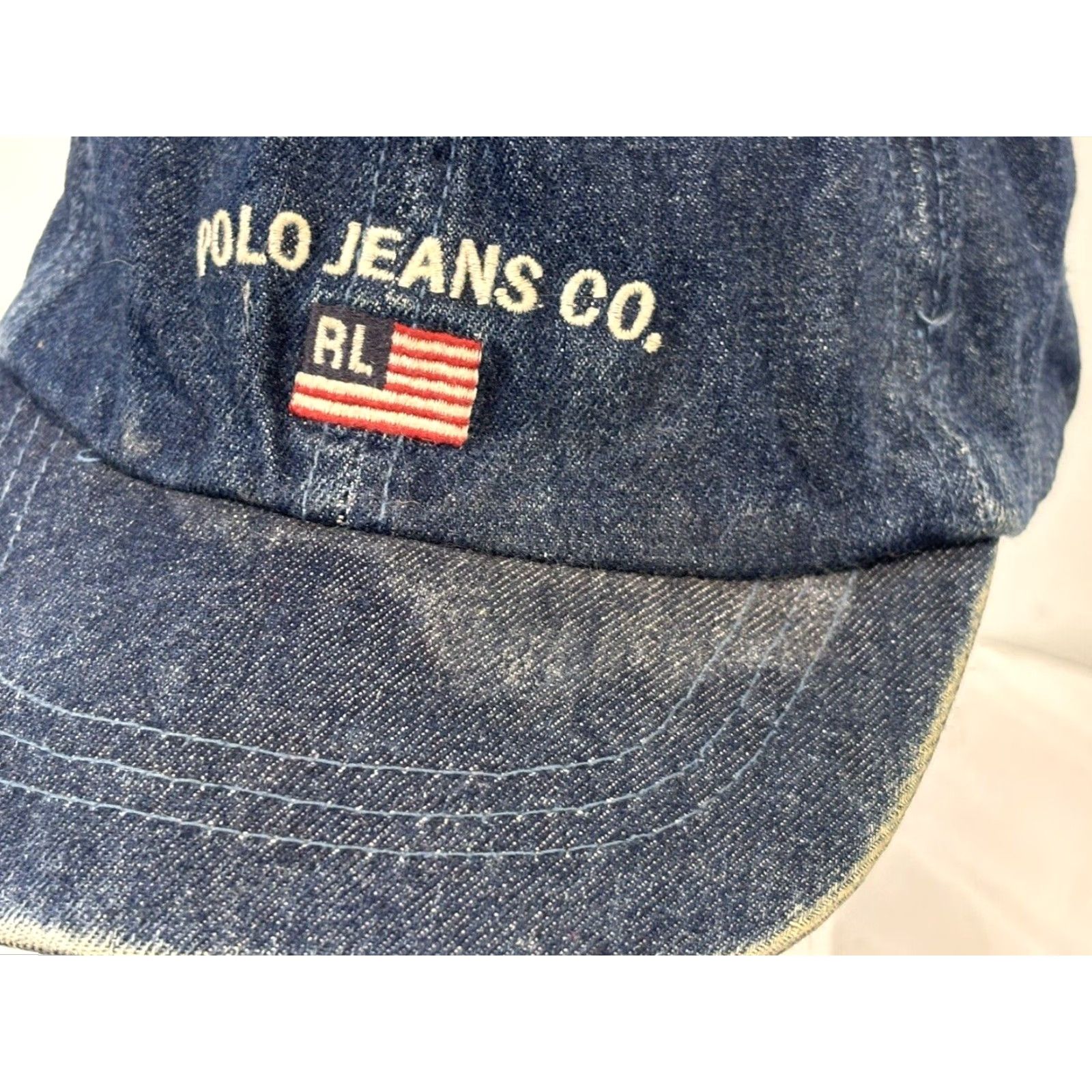 Polo Ralph Lauren VINTAGE Polo Ralph Lauren Denim Baseball Cap Hat Blue Adjustable Mens 90s Size US M / EU 48-50 / 2 - 7 Thumbnail